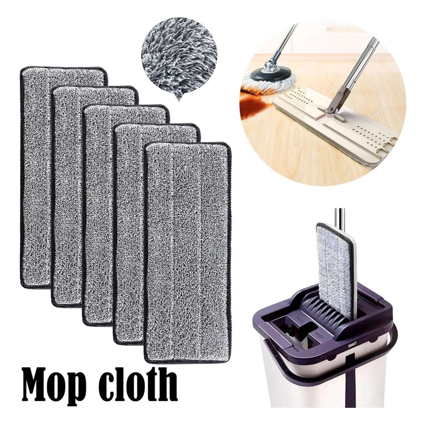 recambios para fregonas Color Gris del cojín de Limpieza la Cabeza hogar Polvo espray Lavable reemplazo fregona Microfibra(15pcs)