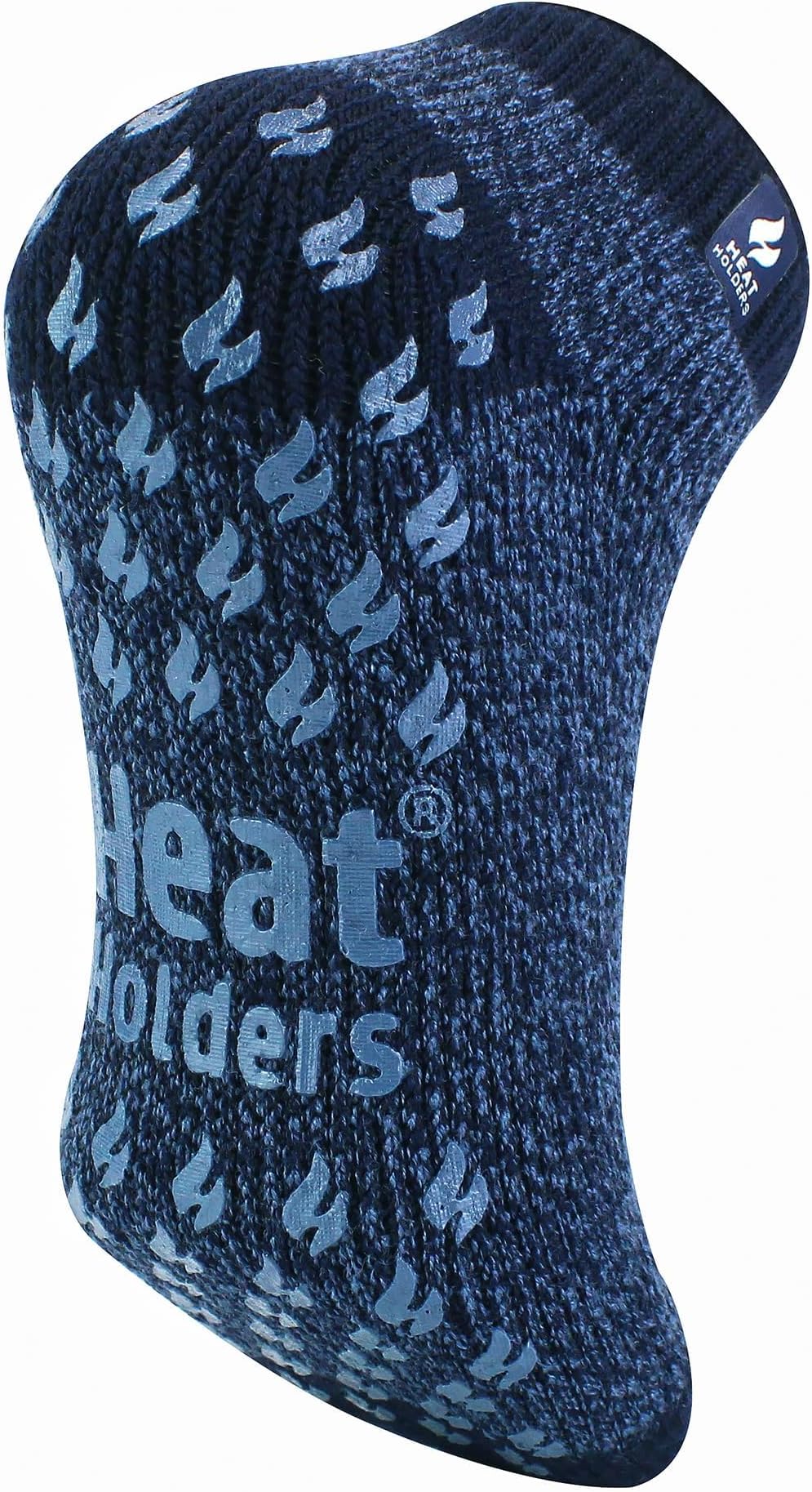 Mens 2.3 TOG Warm Thick Anti Slip Low Cut Ankle Thermal Slipper Socks | Trainer Socks with Grips for Winter