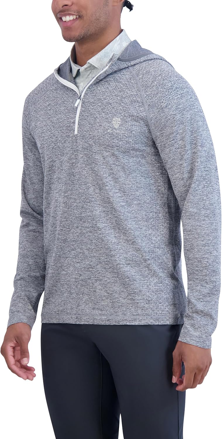 Ben Sherman Men's Quarter Zip Pullover Hooded Sweater – Lightweight, Casual, Work, Golf & Everyday Wear