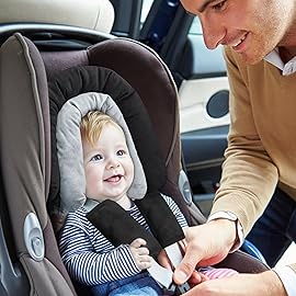 COOLBEBE New Babybody Support & Strap Covers Set for Newborn Infant Toddler- Extra Soft Stroller Cushion Pads Car Seat Insert, Perfect for Carseats, Strollers, Swings, Black