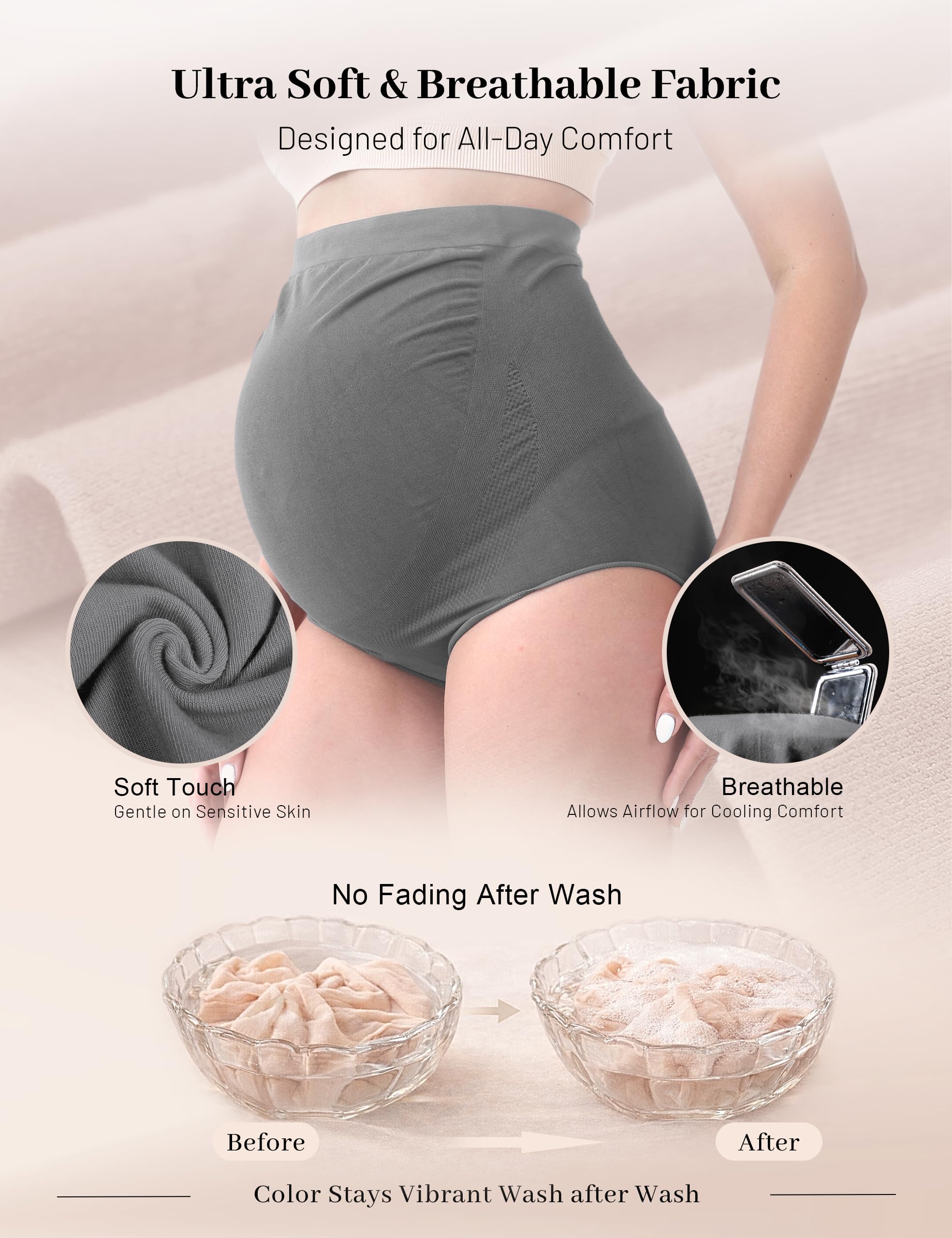 SUNNYBUY Biancheria Intima Premaman a Vita Alta da Donna per Gravidanza Senza Cuciture morbide Mutandine Hipster sopra Il pancione
