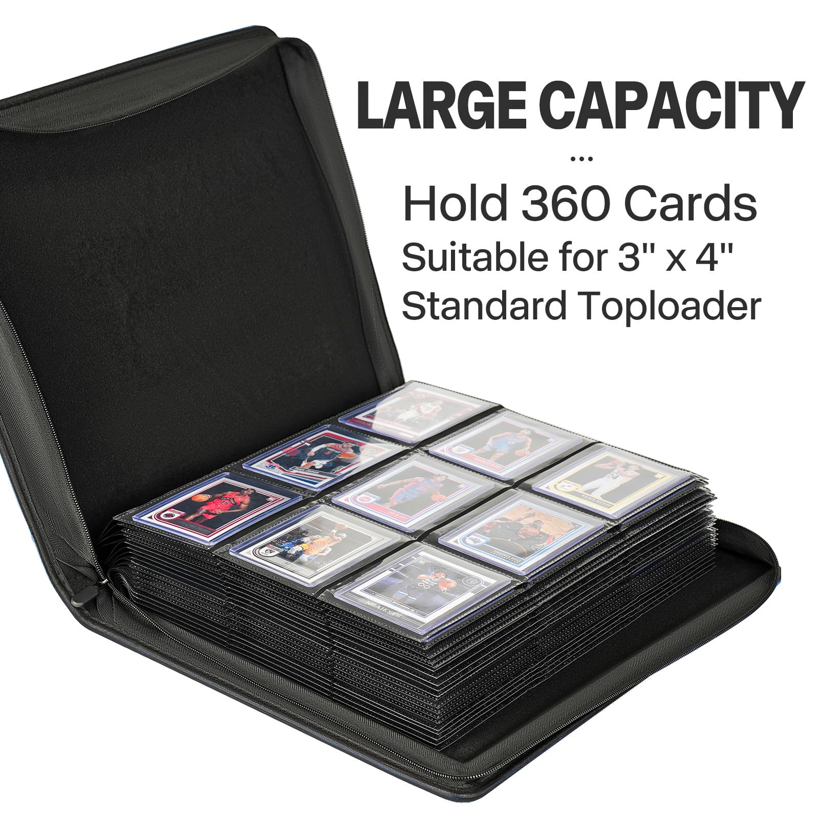 Toploader-Binder, hält 360 Toploader, 9 Pocket Top Loader Binders