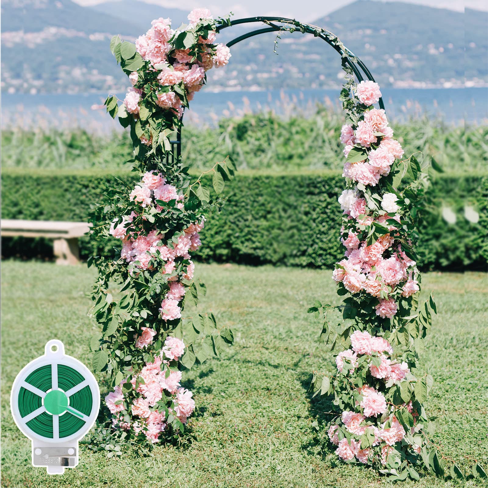 Soporte para plantas trepadoras tipo arco de jardín antioxidante de 1,8x2,2 m