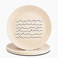 Vista 30 de Nook Theory Paquete de 4 platos de bambú reutilizables, no tóxicos, aptos para lavavajillas, no aptos para microondas (flor silvestre de 10 pulgadas)