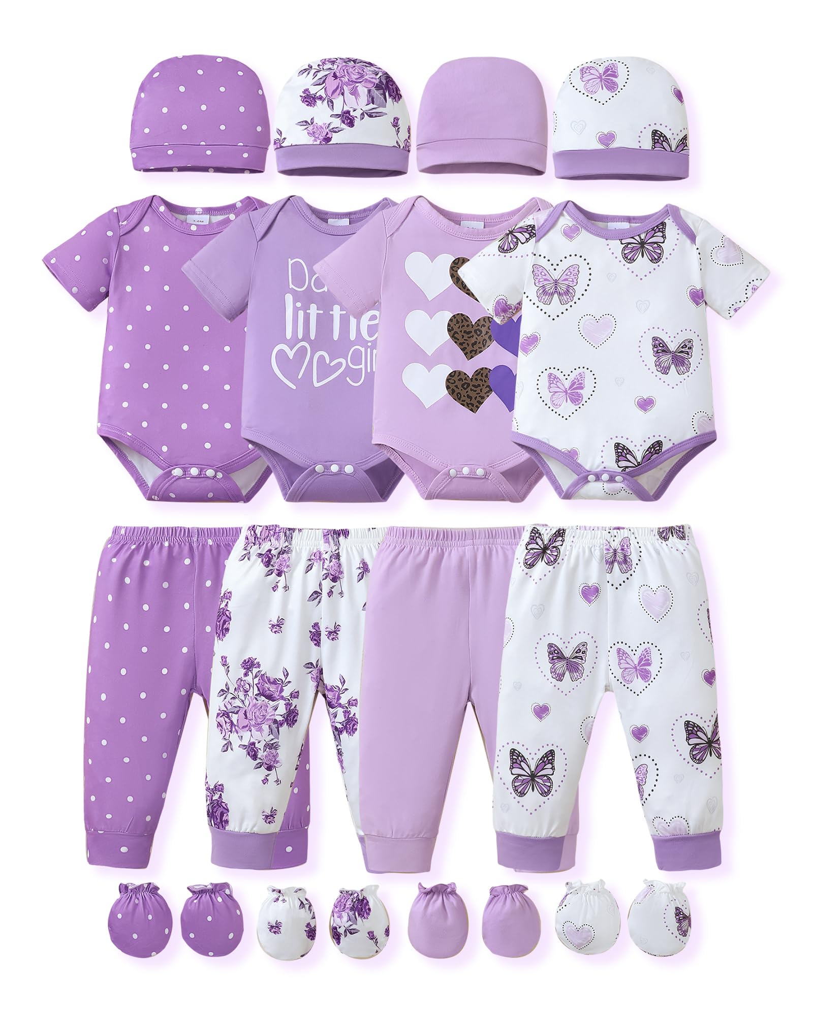 NZRVAWS Newborn Baby Boy Girl Clothes Unisex Preemie Infant Must Have Pants Set Outfits 0-18 Months 20 Pcs Essentials Gift