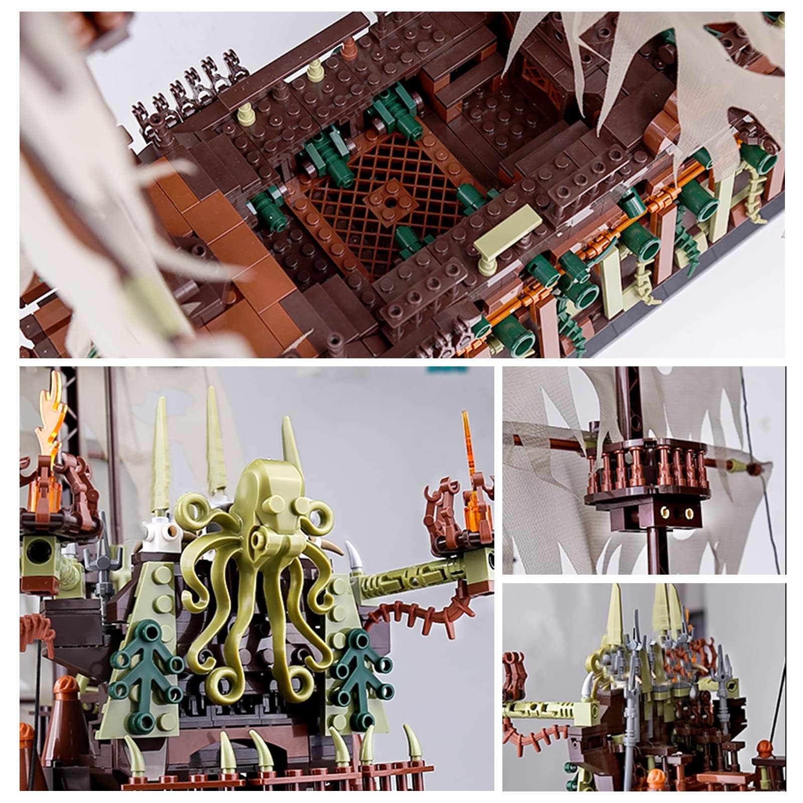Mould King Kit di blocchi da costruzione di modello di nave di grandi pirati, set di blocchi da di navi di pirata olandese del, regalo di giocattoli per bambini di età superiore a 8 anni (3653 + PCS)