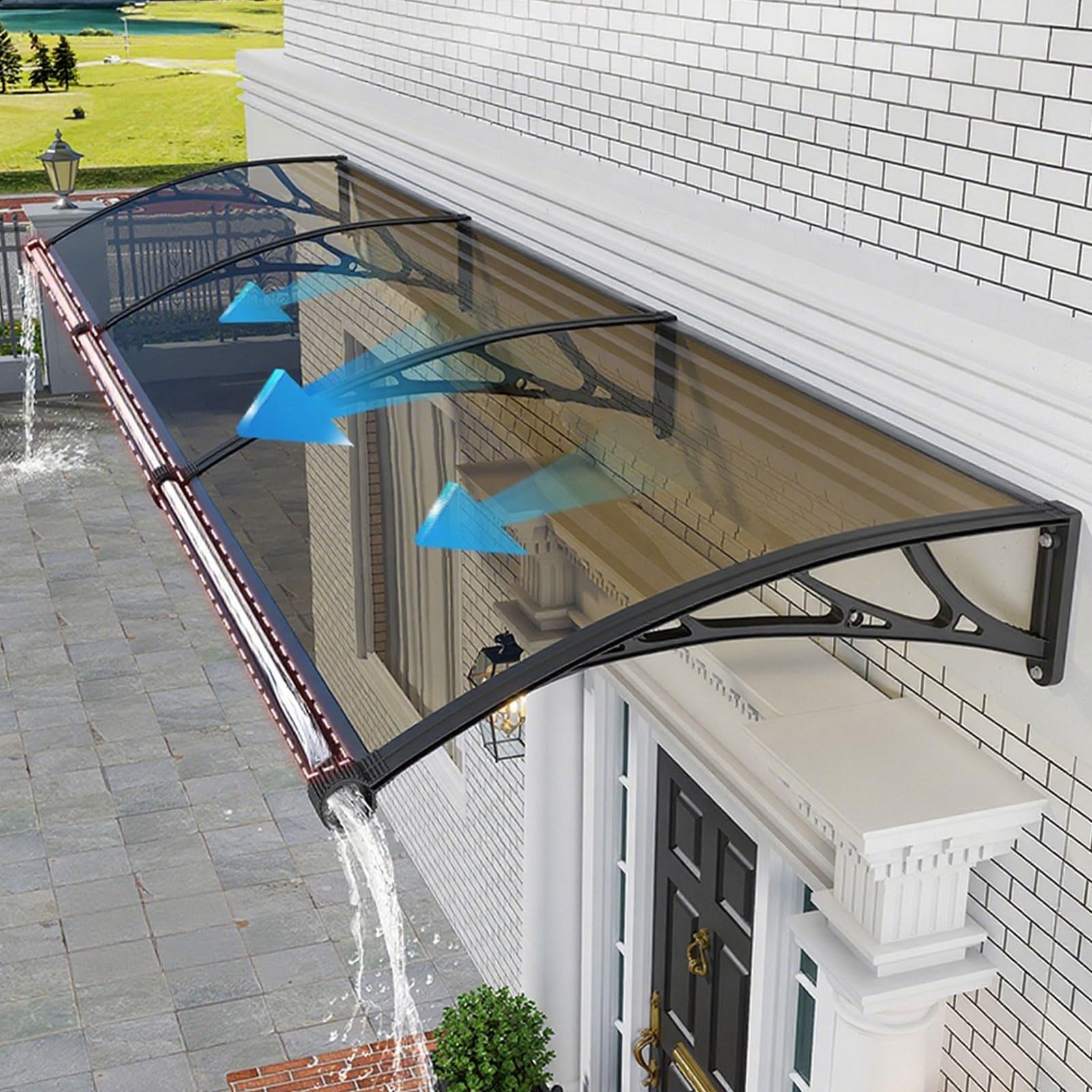 GJMSSMY Aluminum Door Canopy Entry Awning 60x200cm WeatherResistant Front Door Awning Stylish Entrance Cover Durable Outdoor Shelter for Home Entrance