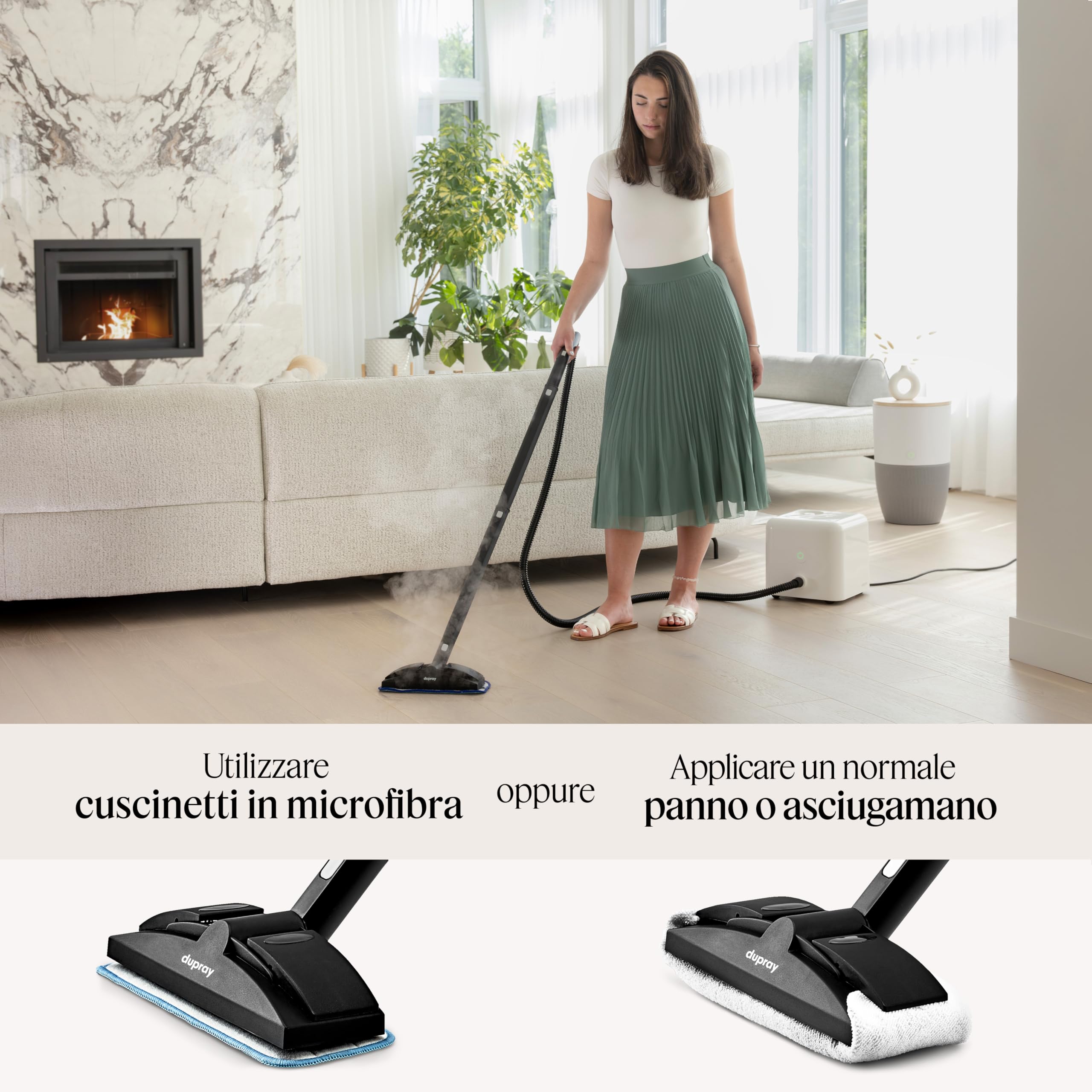 Pulitore a vapore multiuso Neat di Dupray per pavimenti, auto, uso domestico e altro ancora (Neat + 27 pezzi (spazzole extra))
