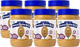 Peanut Butter & Co. Mighty Maple Peanut Butter, Non-GMO, Gluten Free, Vegan, 16 Ounce (Pack of 6)