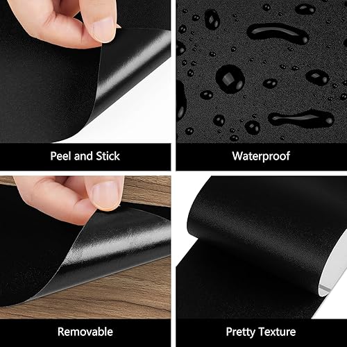 Miniatura 7 de LACHEERY Borde negro para tablón de anuncios, papel de pared, borde para despegar y pegar, borde para paredes, marco de espejo de baño, bordes