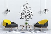 Vista 4 de Calcomanías de vinilo de loto para pared, diseño de signo de Om para yoga, meditación, murales extraíbles para decoración de habitación, flor LC262