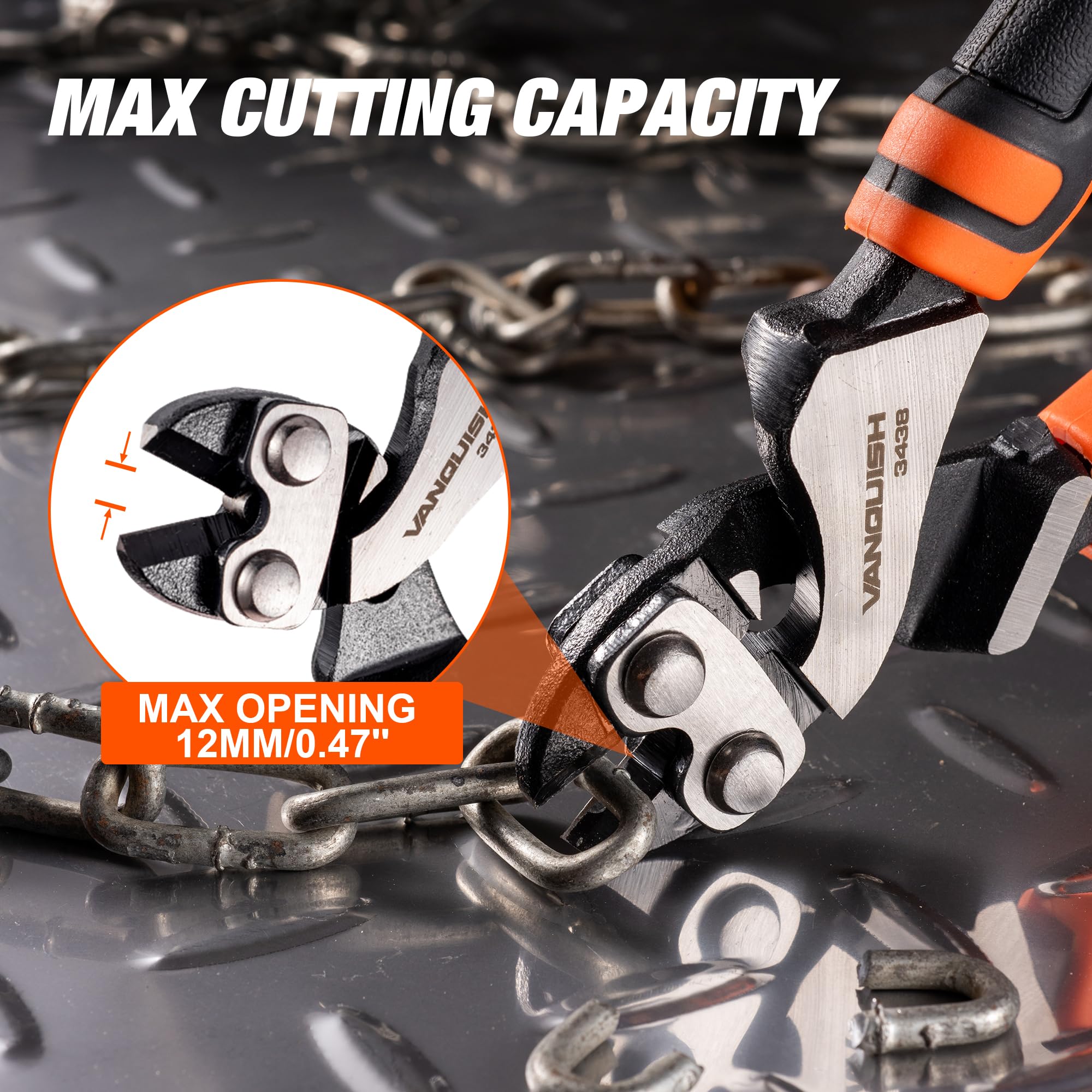 Vanquish 8 Inch Bolt Cutter - Heavy Duty -4 Vanquish 8 Inch Bolt Cutter - Heavy Duty -4