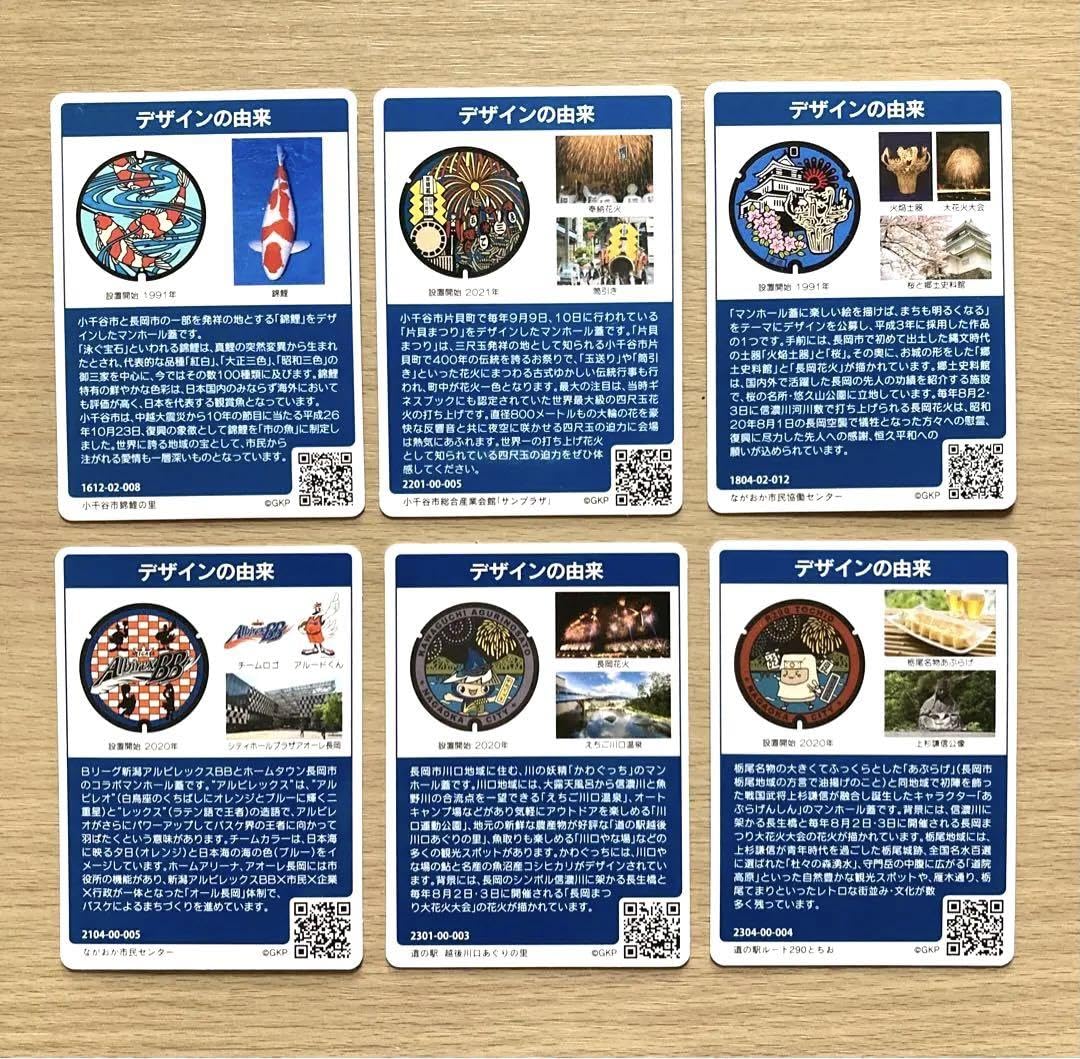 Amazon.co.jp: マンホールカード 新潟県 6枚セット 小千谷市2枚