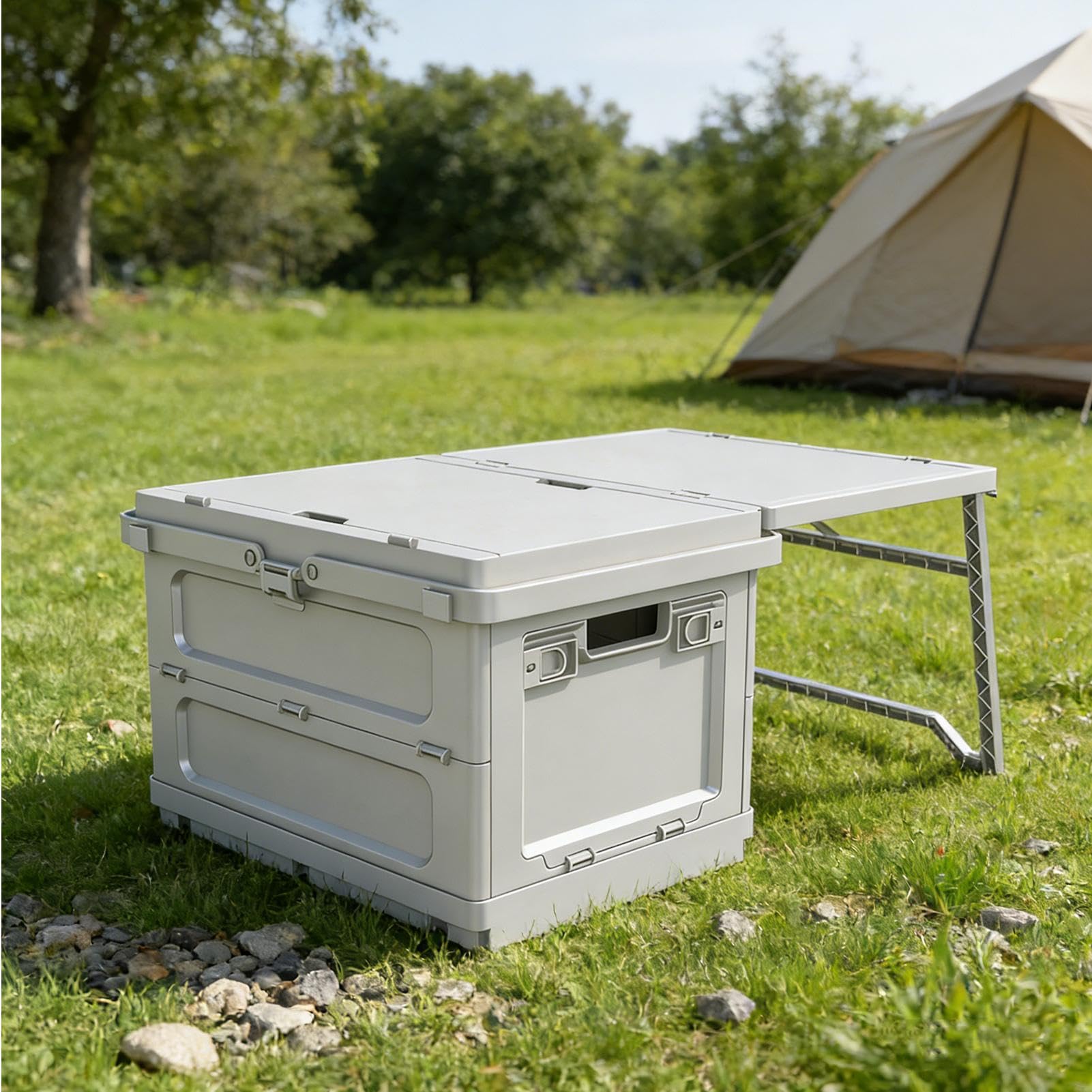 Cesto Da Picnic Per 4 Organizzatore Pieghevole Di Grande Capacità | Box per Storage da Campeggio per Picnic Per Viaggi All'aperto Spiaggia Escursionismo Pesca Zaino In Spalla Gita Festa Di