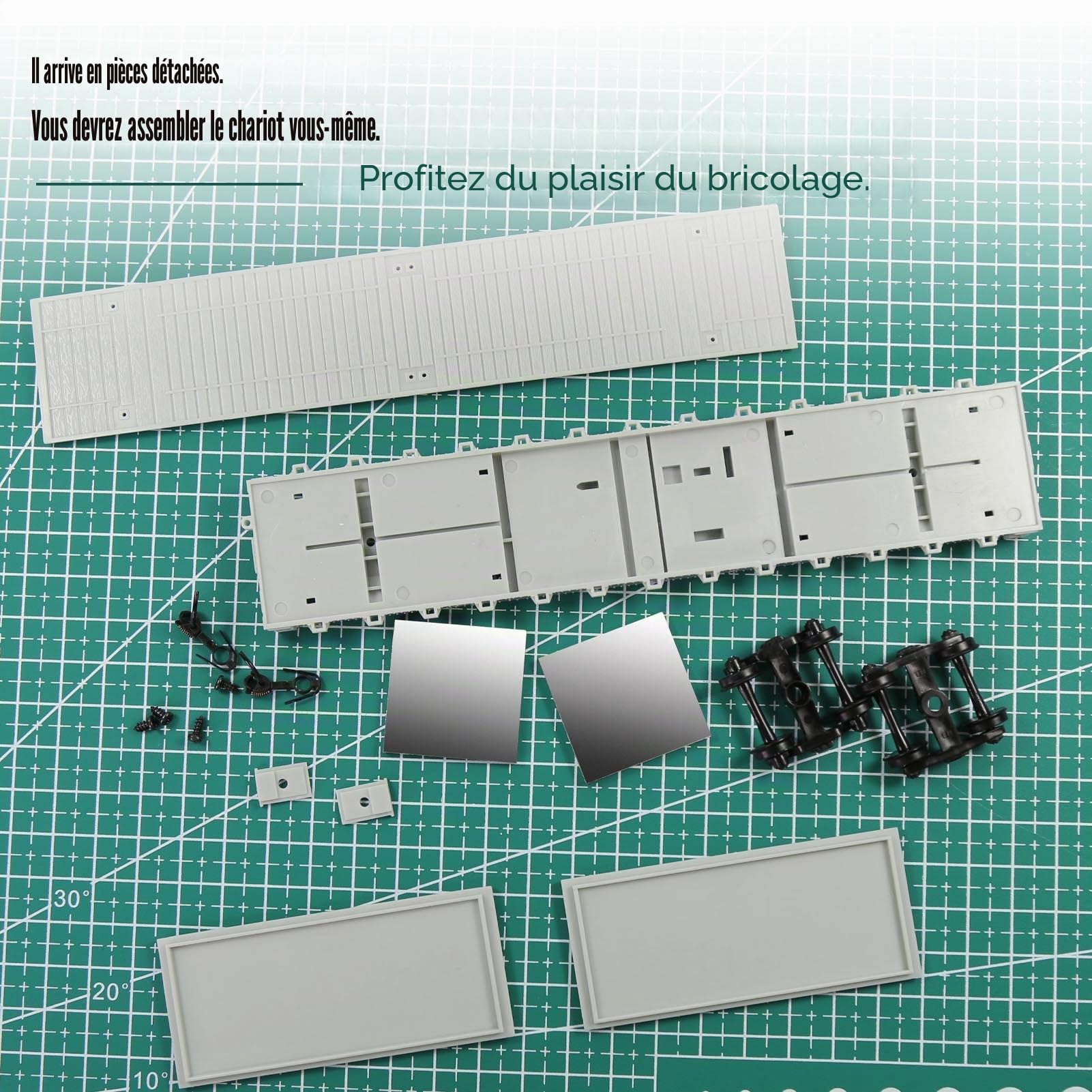 Evemodel 1pc Échelle Ho 1: 87 Blanc Non Assemblé Voiture Plate Modèle Chemin De Fer Wagon C8741JJ