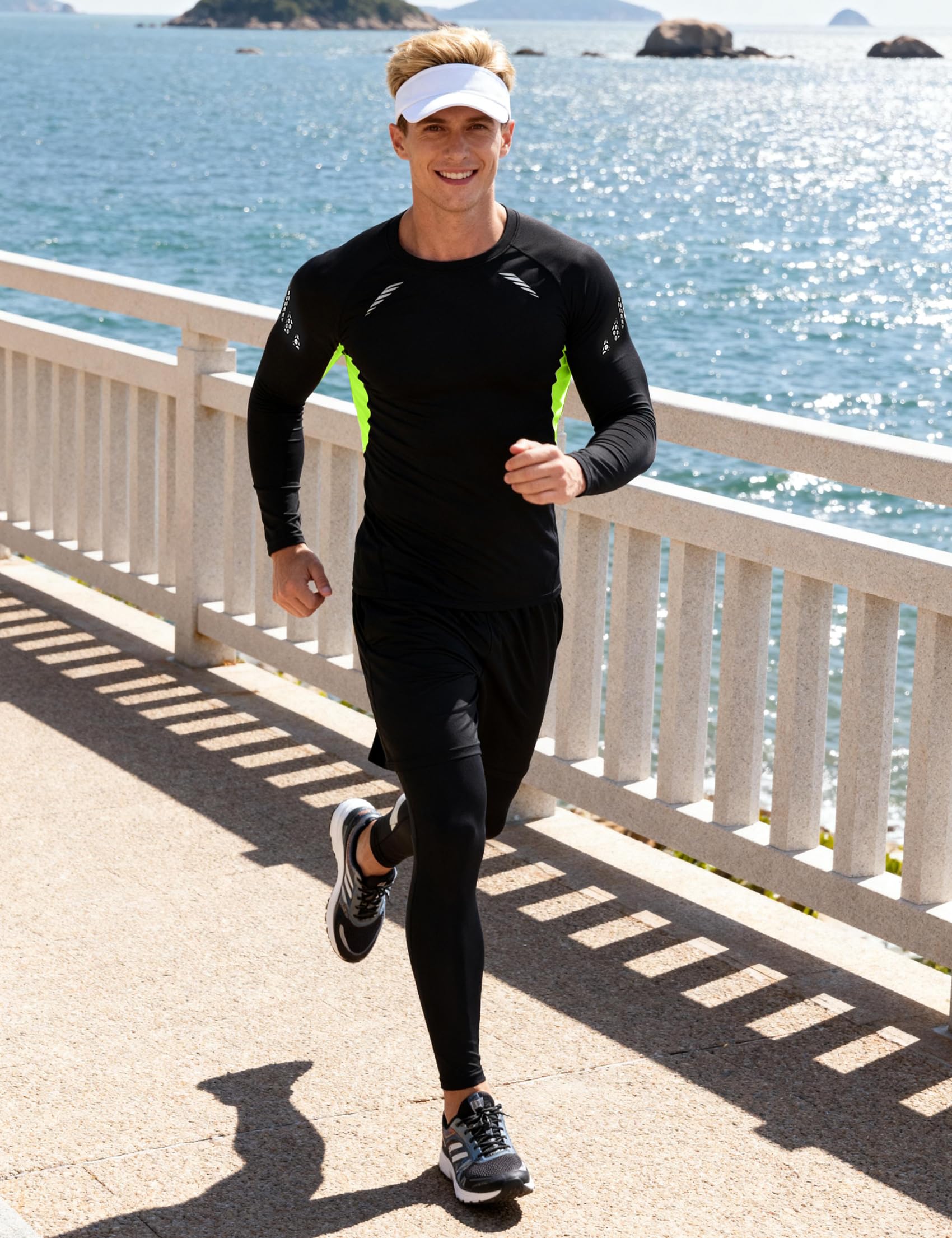 Terecey 3 Pezzi Completo Palestra Uomo, Completo Corsa Uomo Running Tuta Compressione Uomo Asciugatura Rapida Maglietta Compressione Pantaloncini Sportivo Leggings Uomo M-3XL