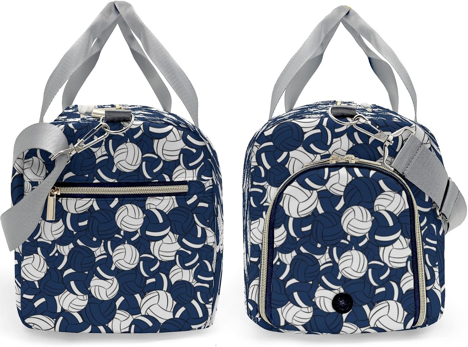 Volleyball Sports Navy Blue Waterproof Duffel Bag Gym Dance Sport Perform Training Bag Teens Women Men