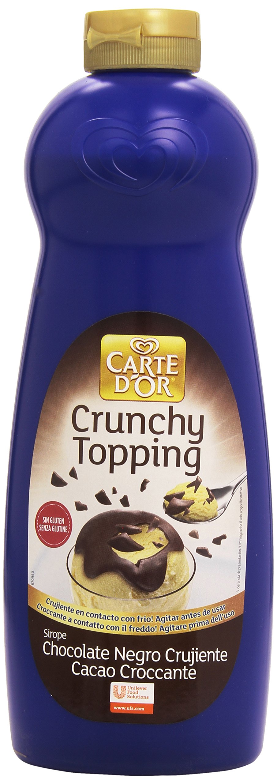 Carte D'Or Crunchy Topping Sirope de chocolate negro crujiente 892 ml