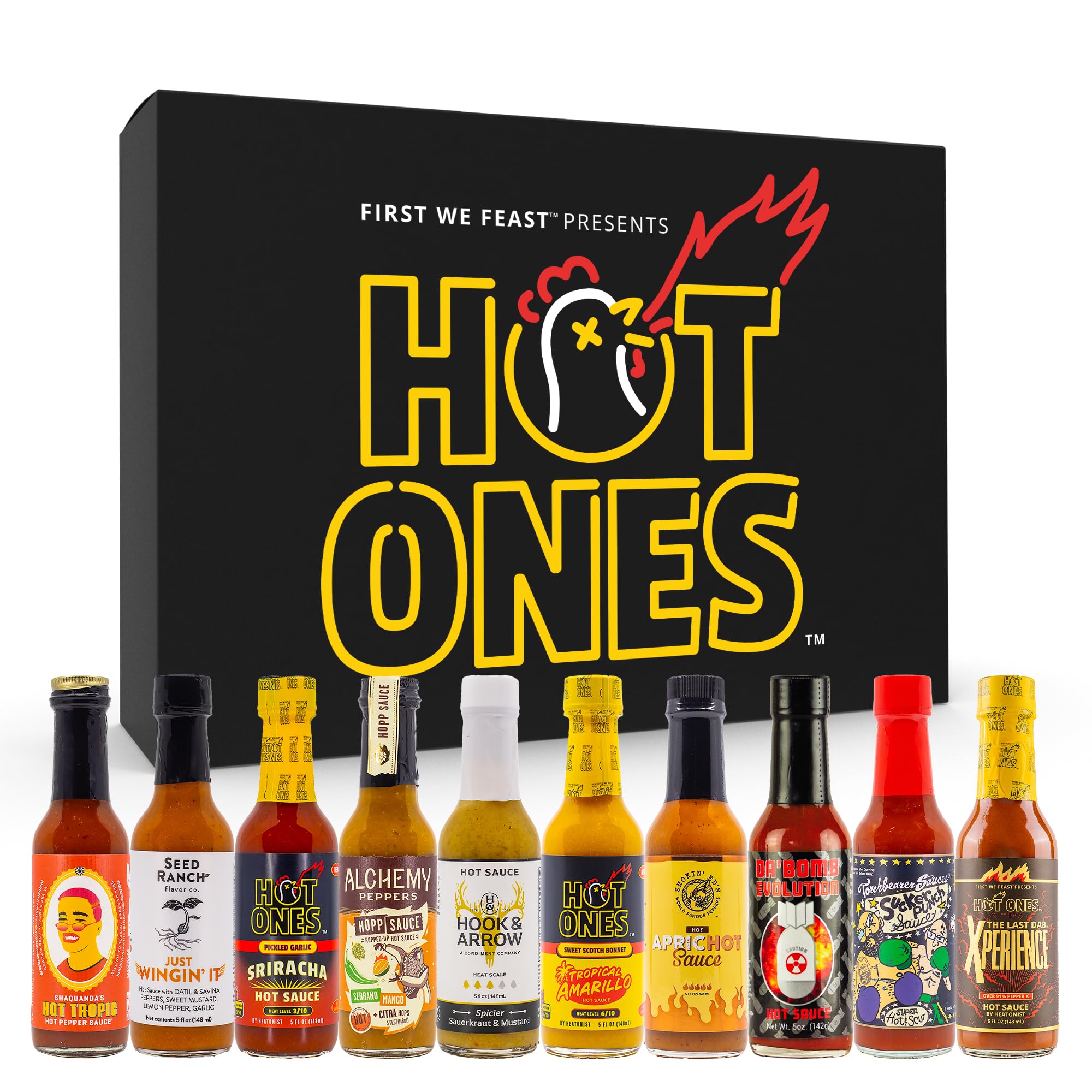 Hot Ones Hot Sauce Challenge - Season 27 - Hot Sauces Gift Sets - Variety Pack - Made with Natural Ingredients - Unique Small Batch Sampler Gift Set -
