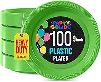 Vista 23 de Exquisitos platos de plástico morado Party Solids para fiesta, platos desechables morados de 7 pulgadas, suministros resistentes, 100 piezas