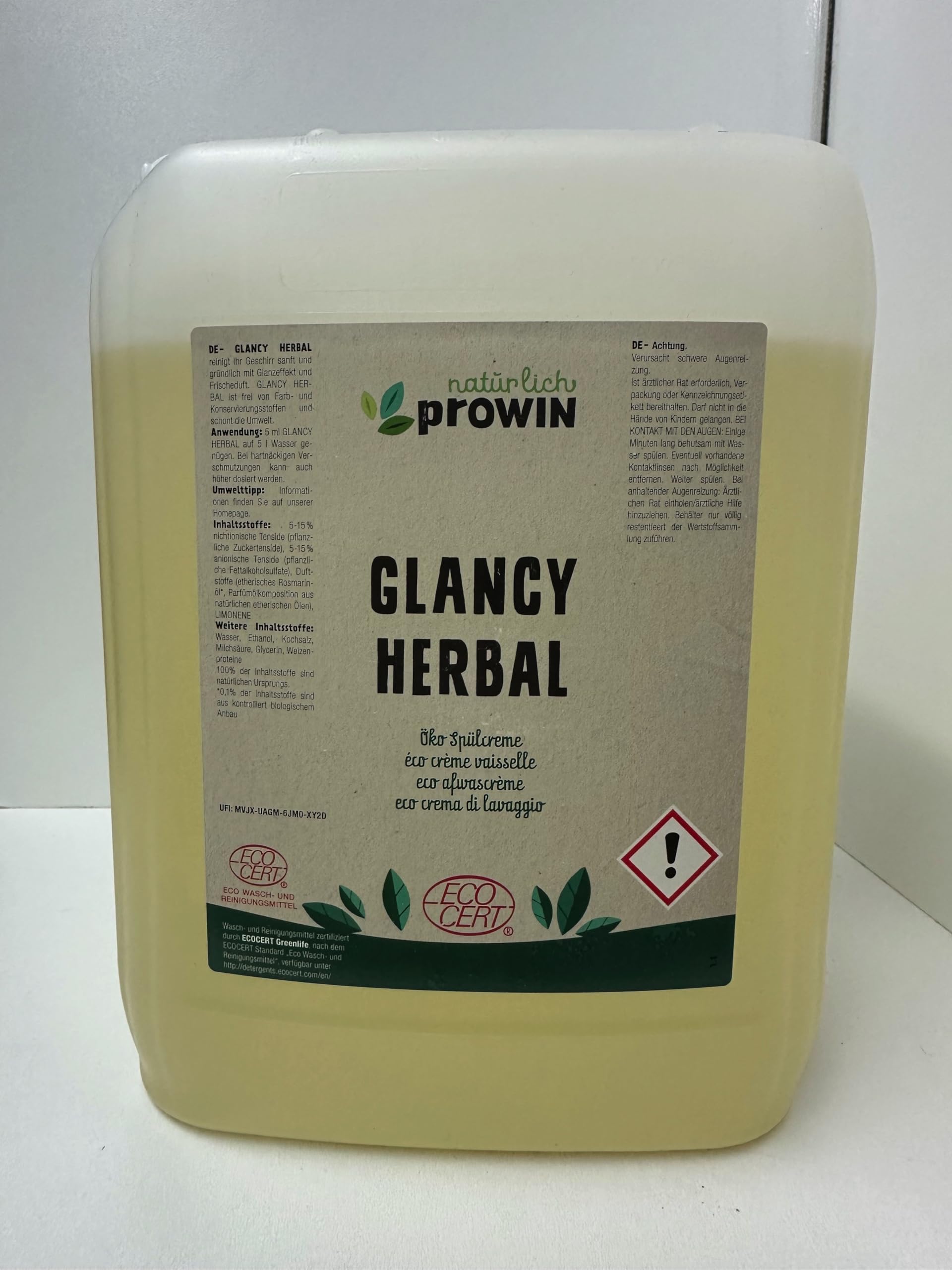 proWIN GLANCY HERBAL 5L - Sparpreis - Spülcreme Kräuterduft