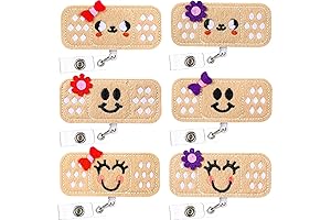 WILLBOND 6-Pack Retractable Nurse Badge Reel with Bandage Felt