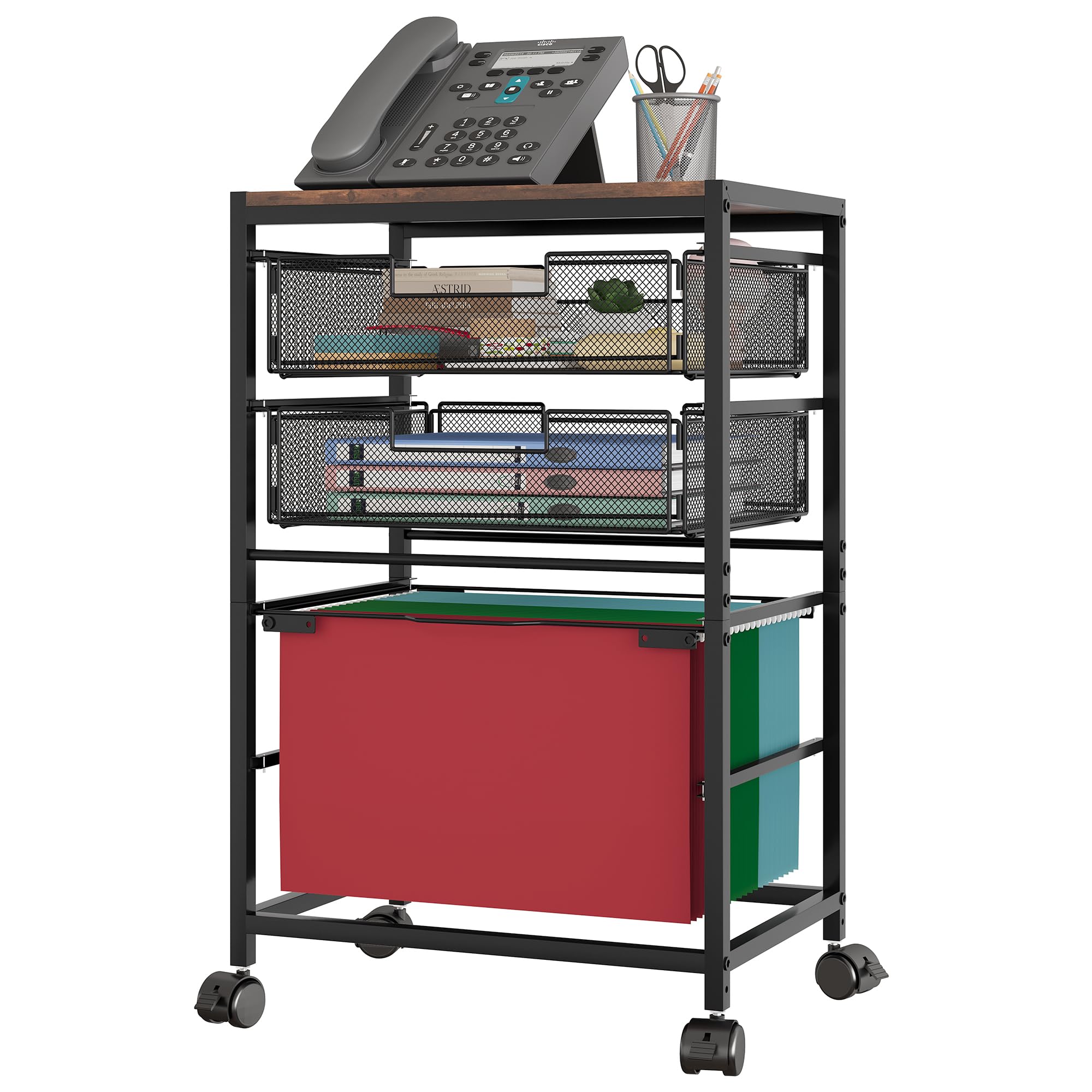 Amazon.com: superbpag Rolling File Cabinet, Under Desk Storage Cart ...