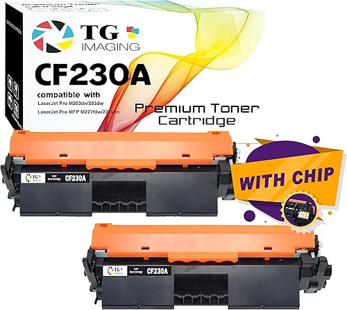 TG Imaging Paquete de 2 cartuchos de tóner compatibles HP30A para HP 30A CF230A (paquete combinado de 2 unidades) compatible con impresoras de tóner