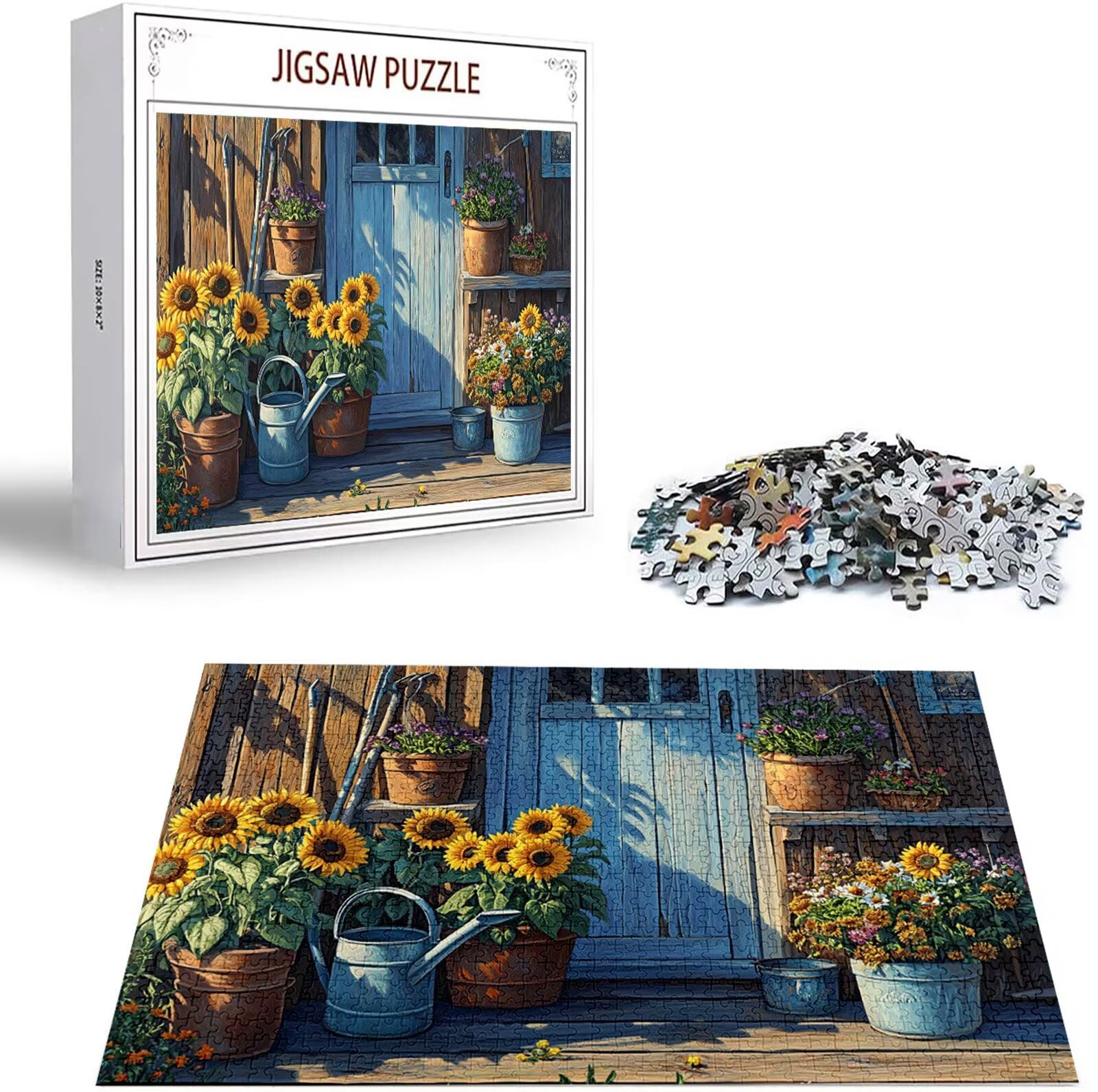 Puzzle 2000 Pezzi, 3 4 5 Anni Puzzle Girasole 6 7 8 Anni Giochi Educativi Sostenibili Con Motivi Per Adulti Da Gioco in Legno Di Alta Qualità Jigsaw Fiore per Gioco Familiare, Regalo Natale H-6773