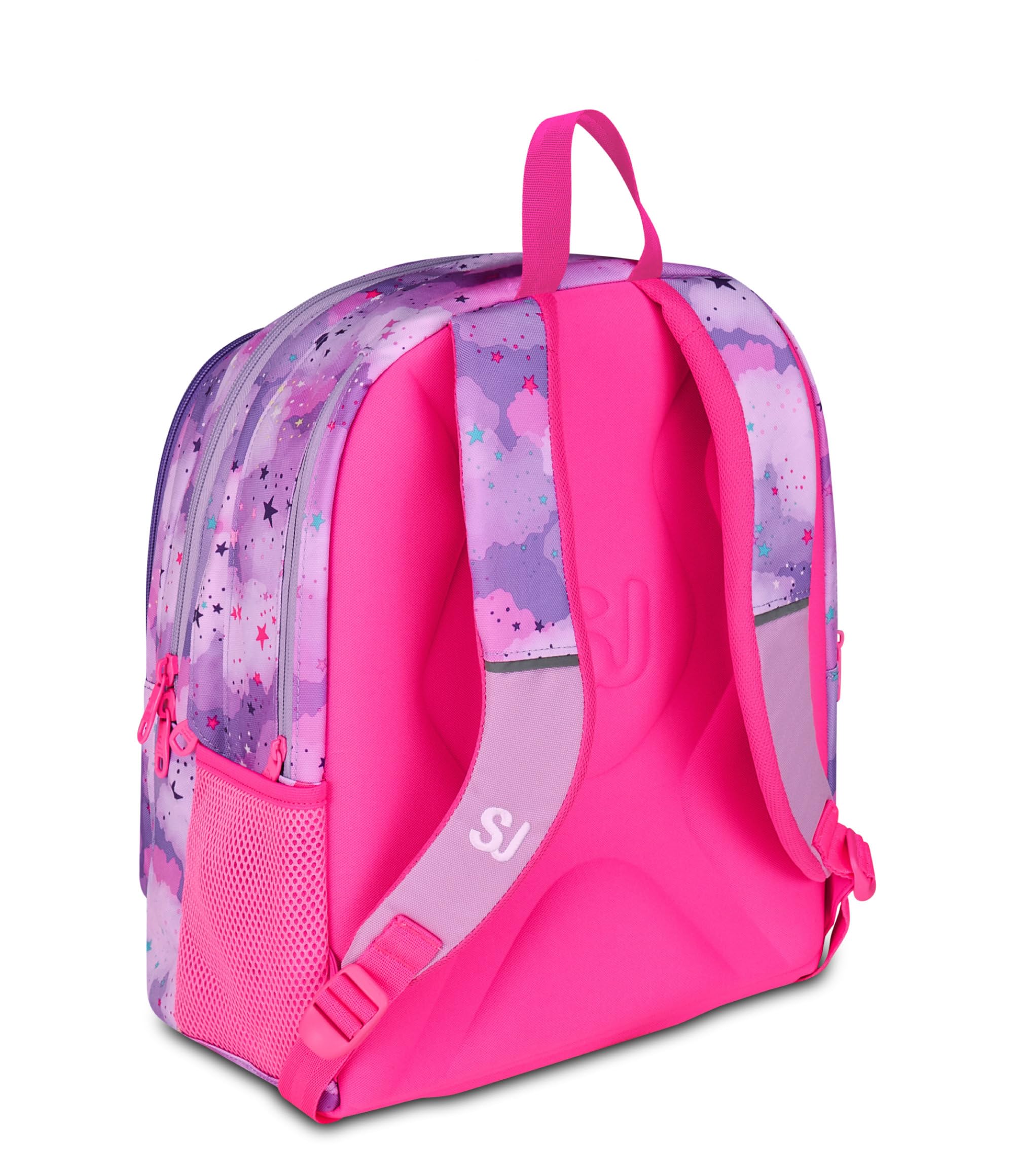 SJ GANG STYLE JAM GANG Zaino Scuola Advanced, Fucsia, Maxi Ali Estraibili, Doppio Scomparto e Tasca per Borraccia, 29 L, Zaino Scuola Elementare, Zaino Bambina