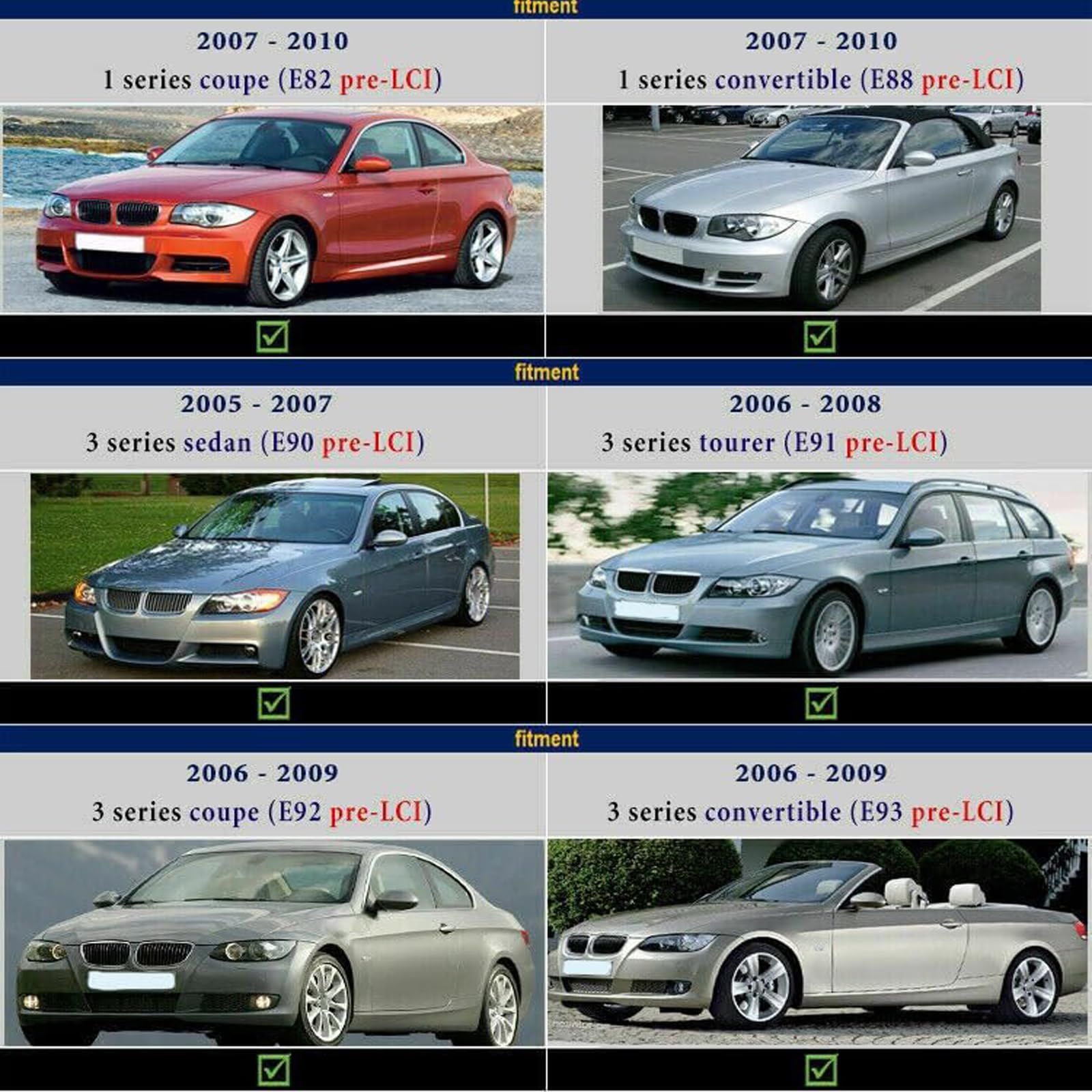 2 x Spiegelkappen für B-.M/.W E81 E82 E87 E88 E90 E91 E92 E93 1 Paar Auto Spiegelkappen Rückspiegelgehäuse Abdeckungen Seitenspiegel Tür Spiegelkappen (Helles Schwarz)
