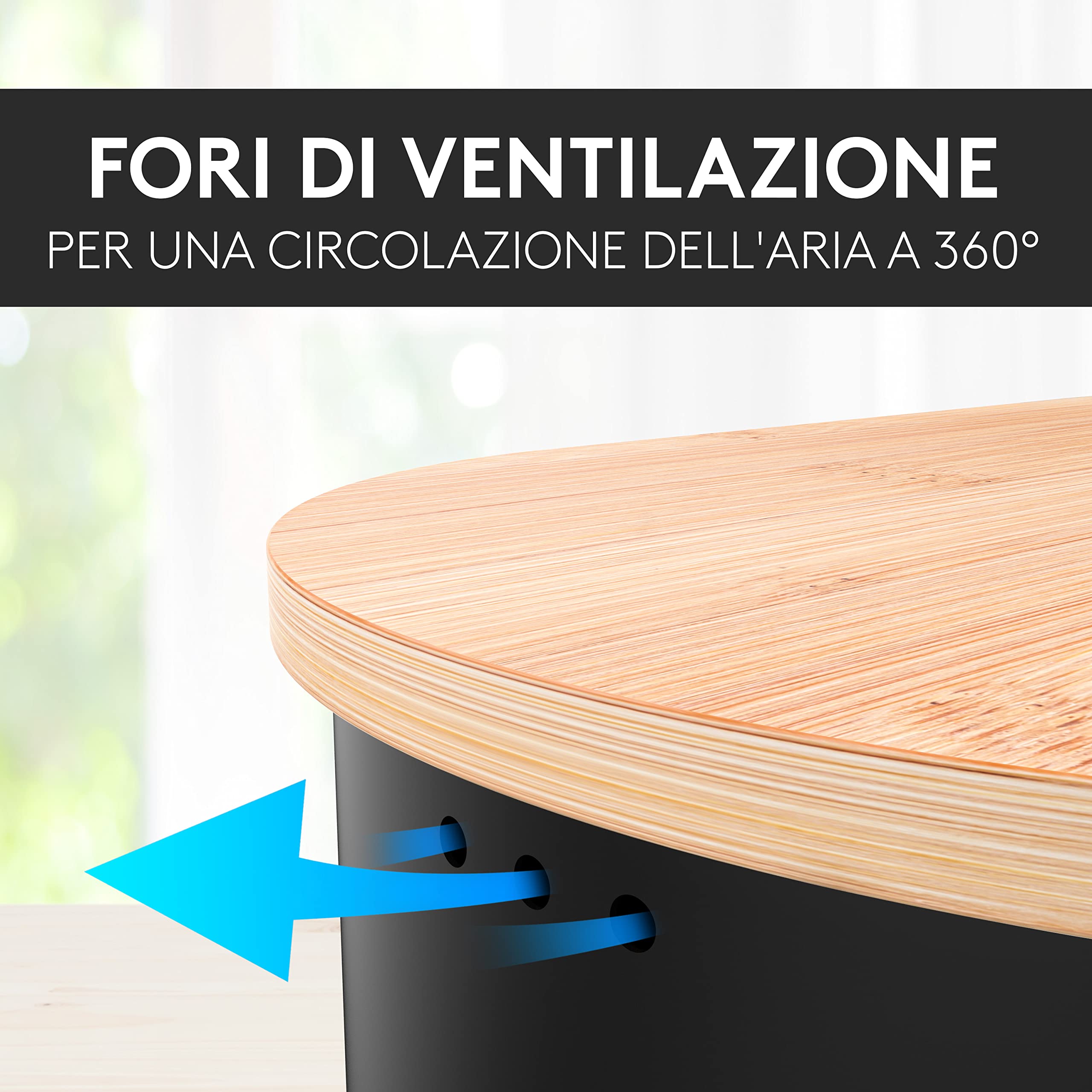 Scatola Del Pane In Bambù Con Tagliere - Portapane Extra Large Per Freschezza Duratura - Foto 2