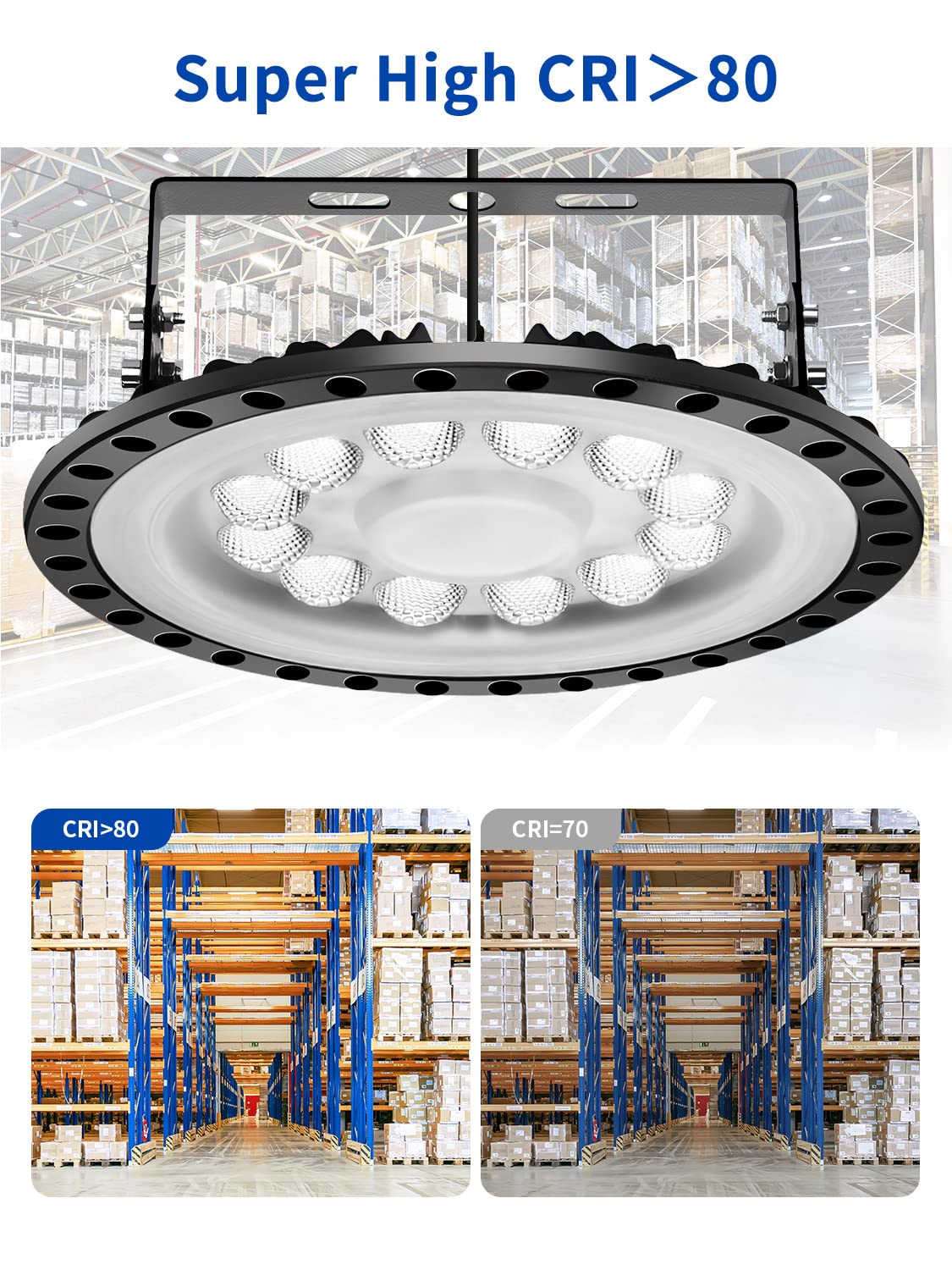 50W LED UFO Industrial Lamp,5000LM Hallenstrahler LED, 6000-6500K Kaltweiß LED Industrielampe,Beam Angle 120° Workshop Lighting,IP67 Wasserdicht Industrie Strahler Werkstattlampe