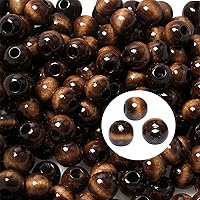 Vista 23 de 50 Piezas Cuentas de Madera Agujero Grande Cuentas de Madera para Manualidades de Macramé, Cuentas de Madera Sueltas Espaciadoras Redondas