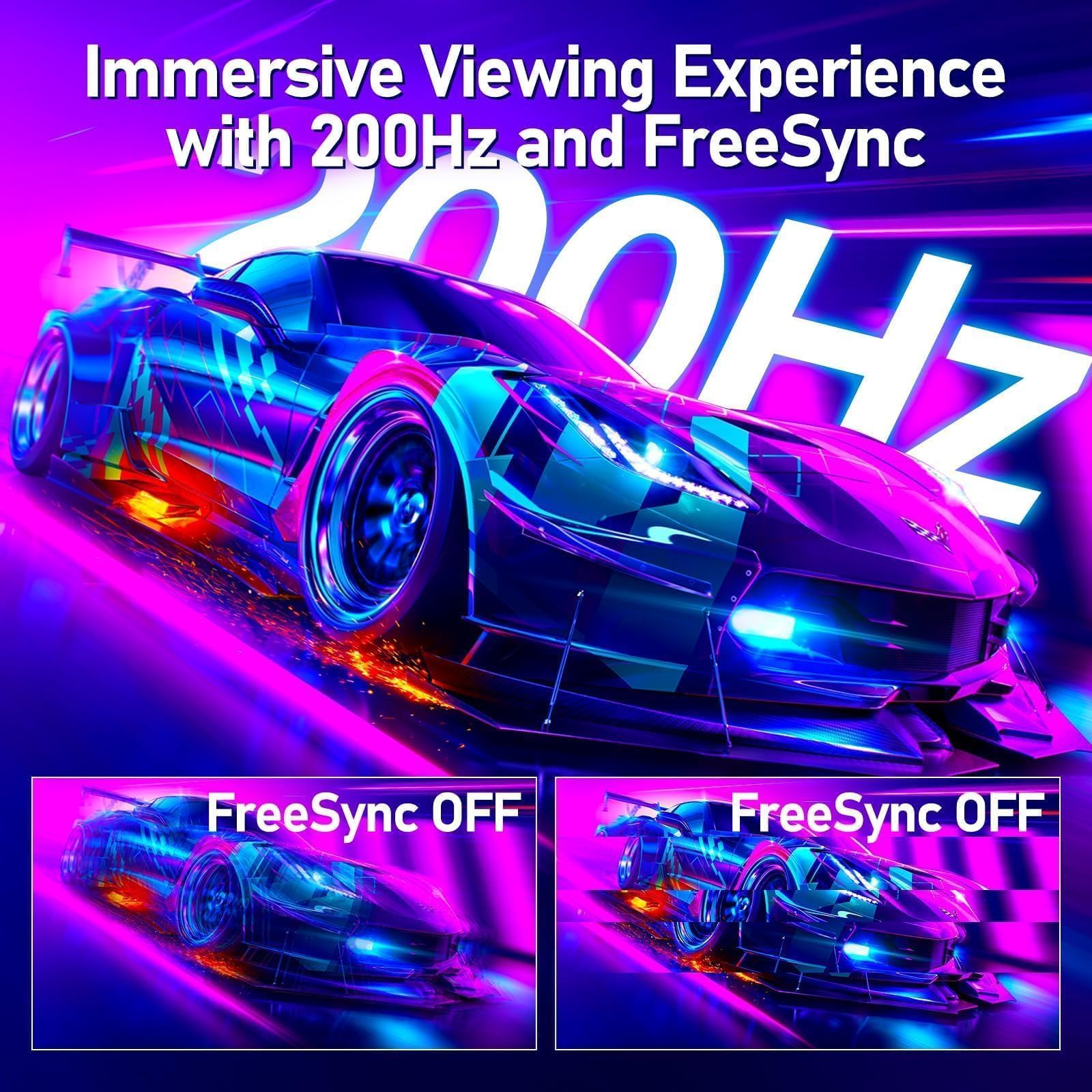 Gawfolk 24,5 Zoll Gaming Monitor 200 Hz FHD 1920x1080 IPS PC Bildschirm mit Lautsprechern Adaptive Sync 100% sRGB