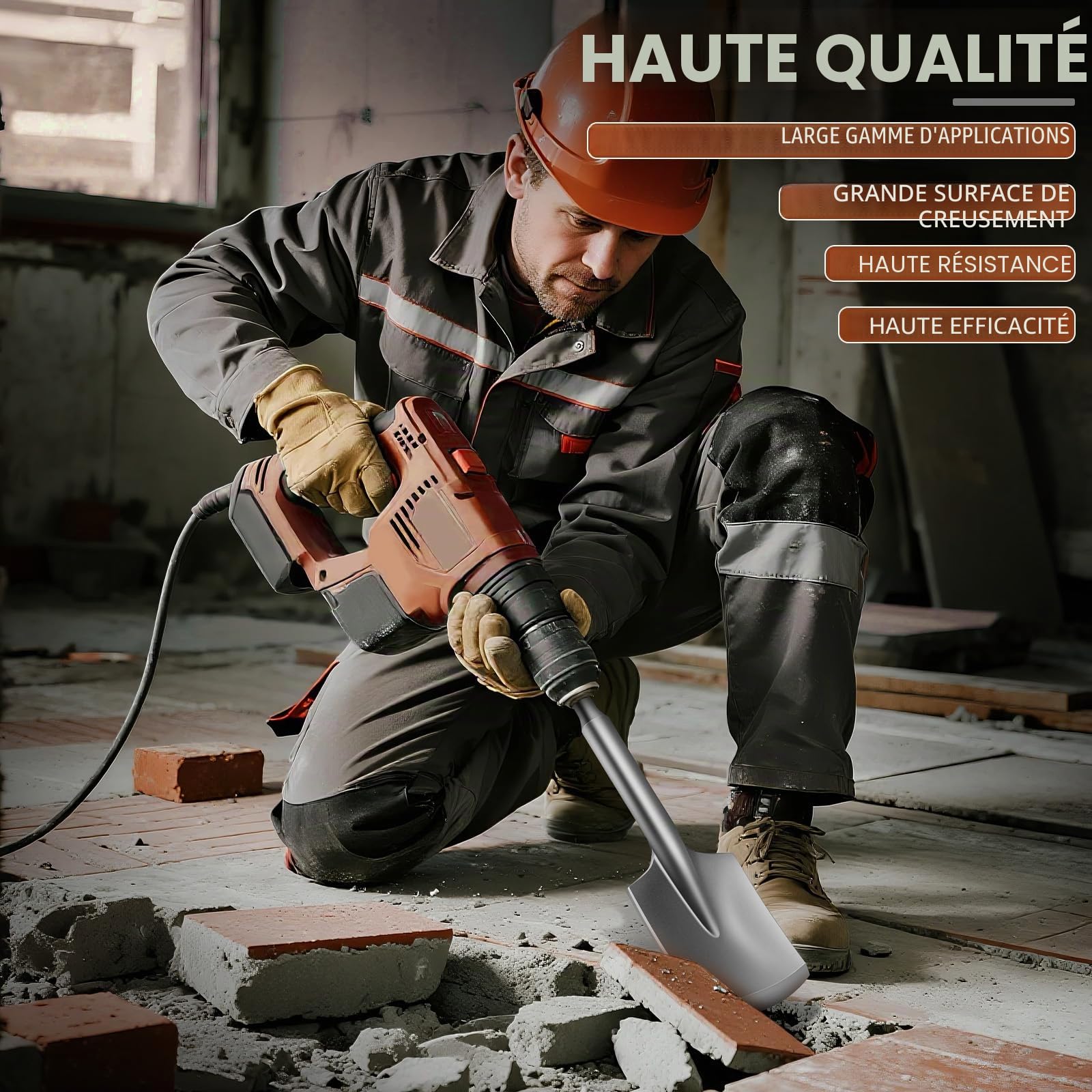 Burin à pelle SDS Max 110 x 435 mm Max Burin asphalte avec coffret en plastique