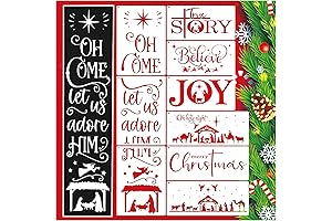 9 PCS Christmas Nativity Stencils for Joy to the World Painting on Wood