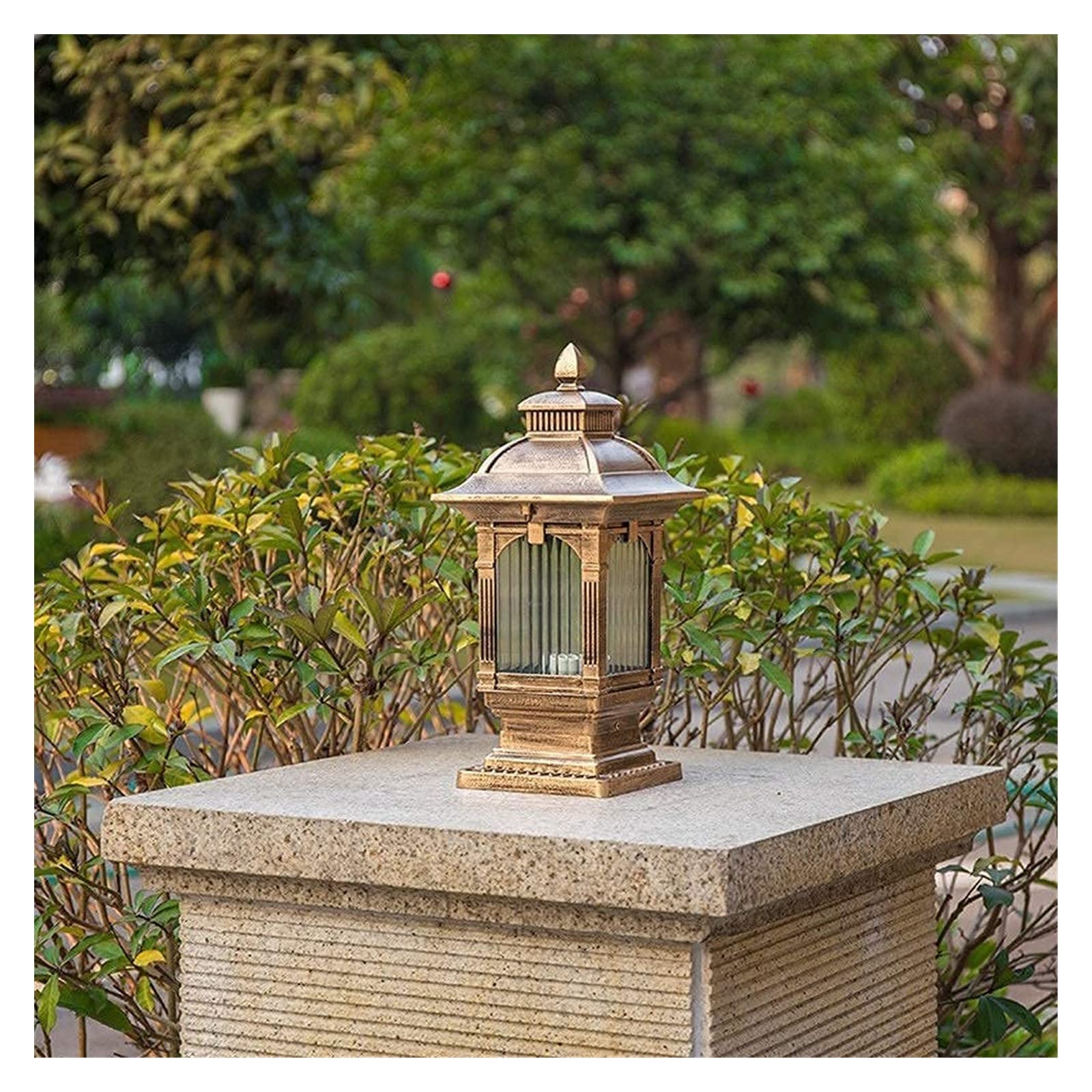 Lampione da cortile Luci da palo per esterni Luci da palo impermeabili Lampada a colonna stigma a risparmio energetico a LED Lampada da palo da giardino Impermeabile e antiruggine Recinzione stradale