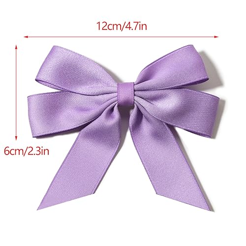 Miniatura 3 de Furling Pompoms Lindo clip de lazo para el cabello con cola, cinta, rosa intenso, 2 piezas, accesorios para el cabello de fiesta para mujer