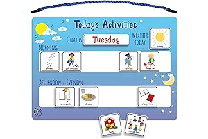 Today's Activities Daily Routine Visual Timetable Magnetic Tile Chart for Toddlers