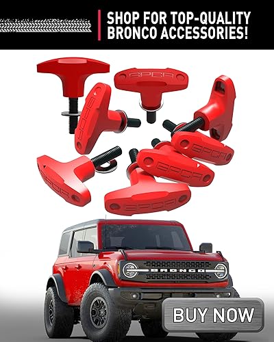 Miniatura 180 de GPCA juego de 6 tornillos estriados de cabeza resistente, de fácil liberación, con tuercas, arandelas y anillos para sujeción para Jeep Wrangler YJ