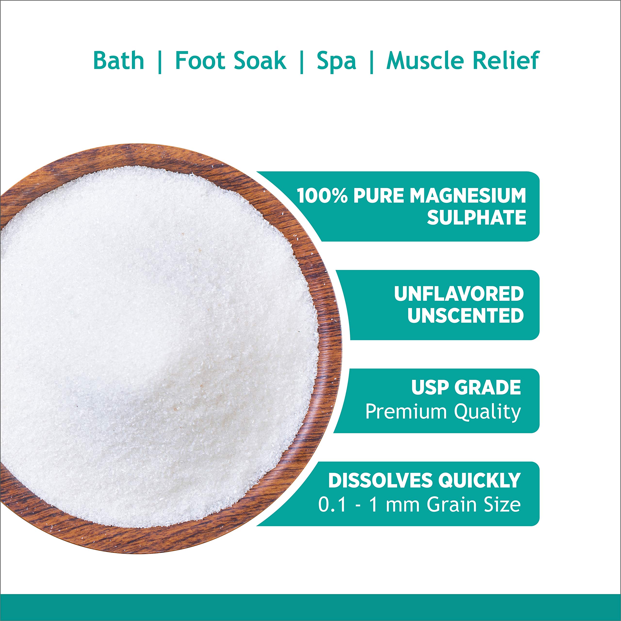 MY ARMOR Epsom Bath Salt, Pure USP Grade Salt , Relieves Muscle Aches