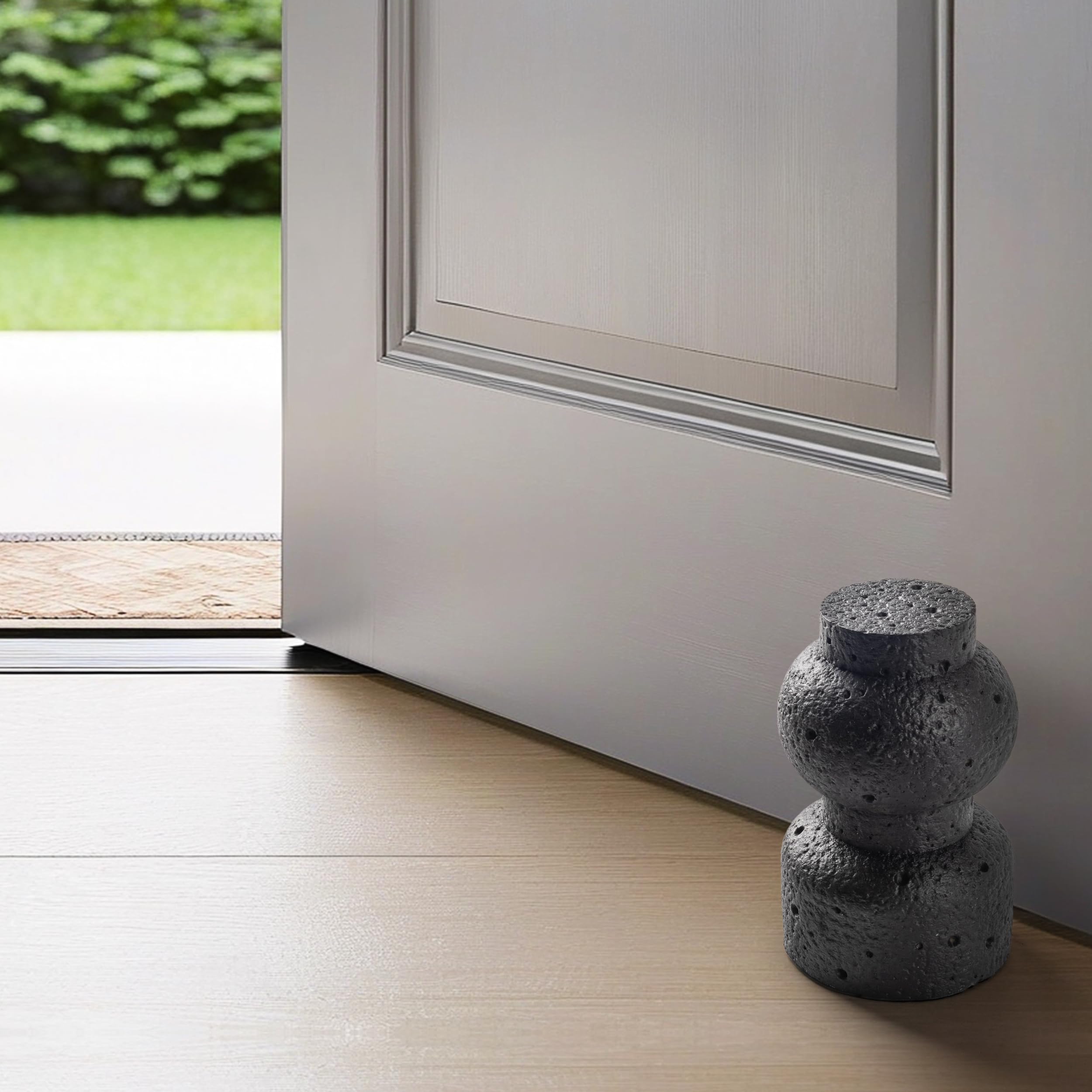 AELS Fermaporta decorativo testurizzato, resistente e senza trapano, design portatile per interni ed esterni, ideale per patio, cortile, giardino, elegante decorazione per la casa moderna di metà