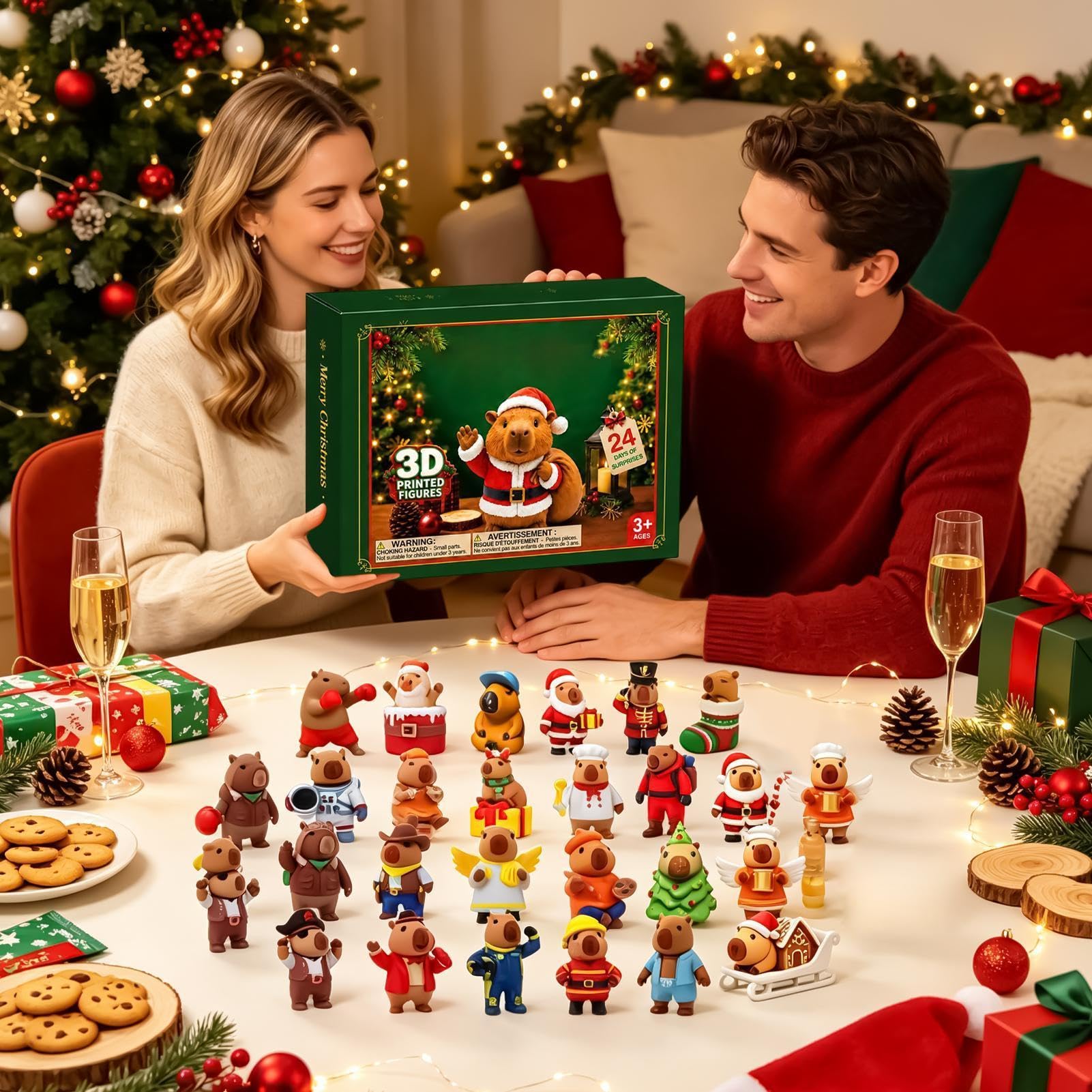 Calendrier de l'Avent Compte à Rebours de Noël Décorations Animales