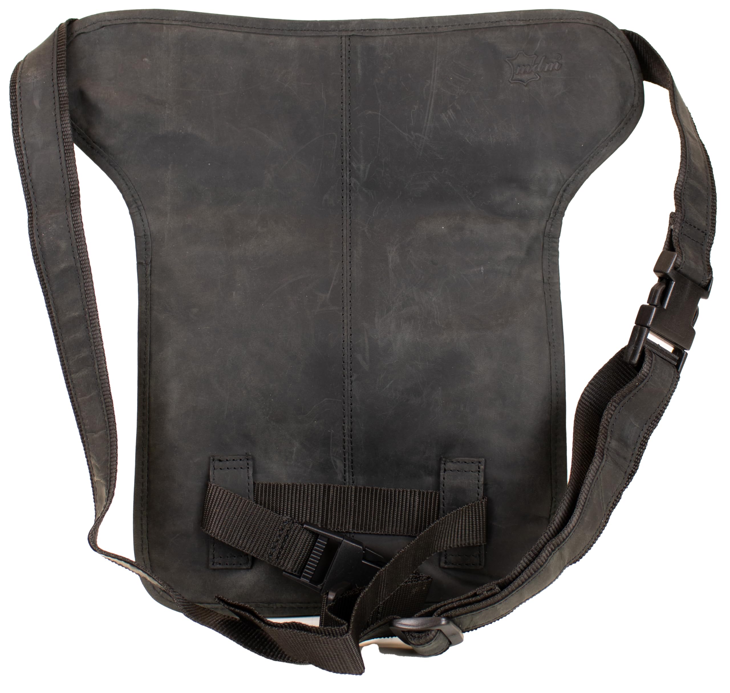Marsupio da moto in pelle, marsupio con scomparti multipli, aquila goffratura, Nero , Standard, Moto