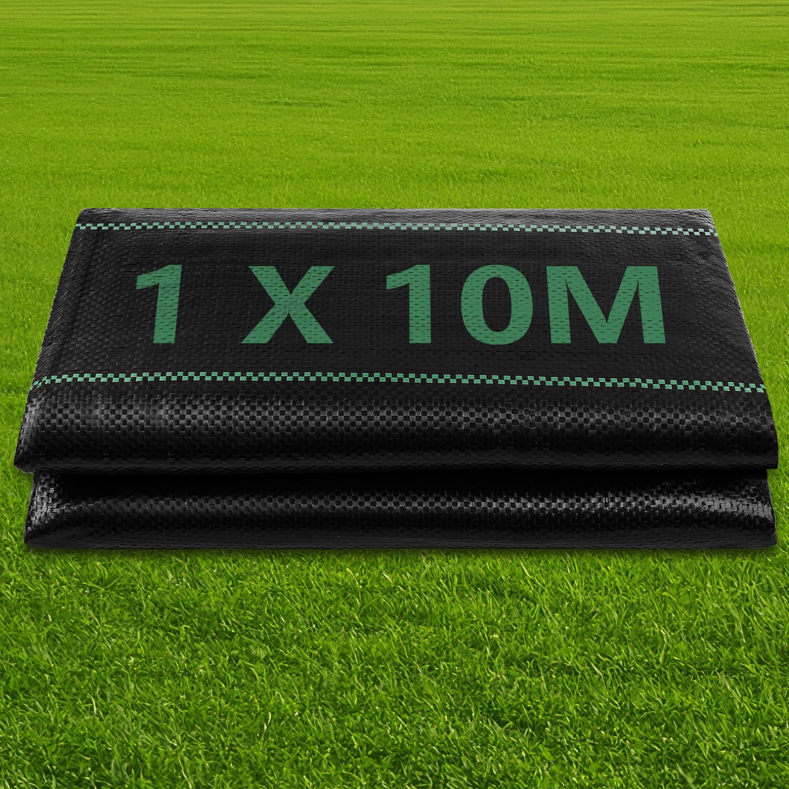 NUTKIT 1m x 10m Heavy Duty Weed Control Membrane, Garden Weed Barrier Fabric, Weed-Suppressant Geotextile Membrane for Landscaping Driveway Gravel Artificial Grass Patios Flower Beds