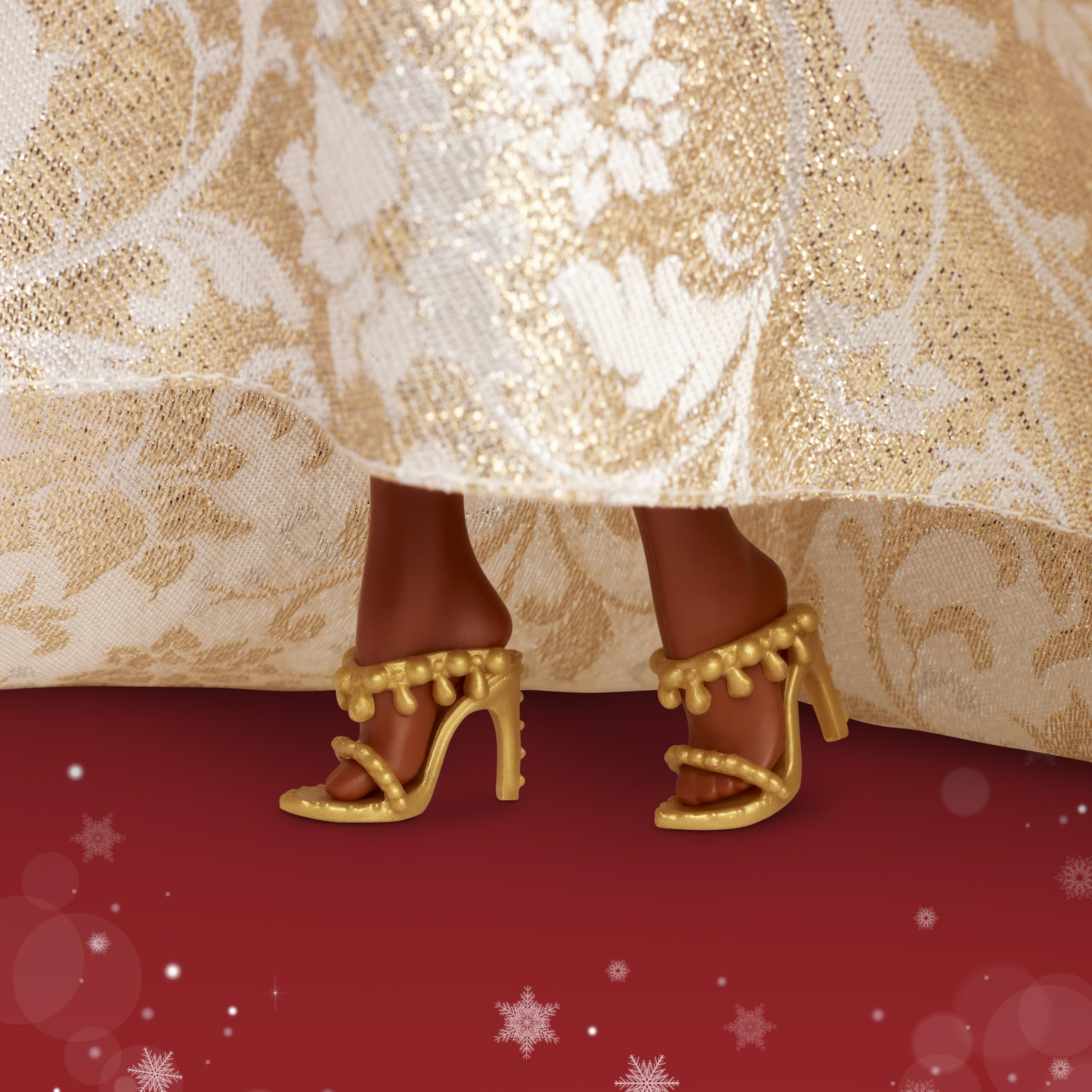 Barbie Signature Magia delle Feste 2025, bambola da collezione con capelli neri e abito argento e oro, confezione da esporre, regalo per le feste, giocattolo per bambini, 6+ anni, JBJ01