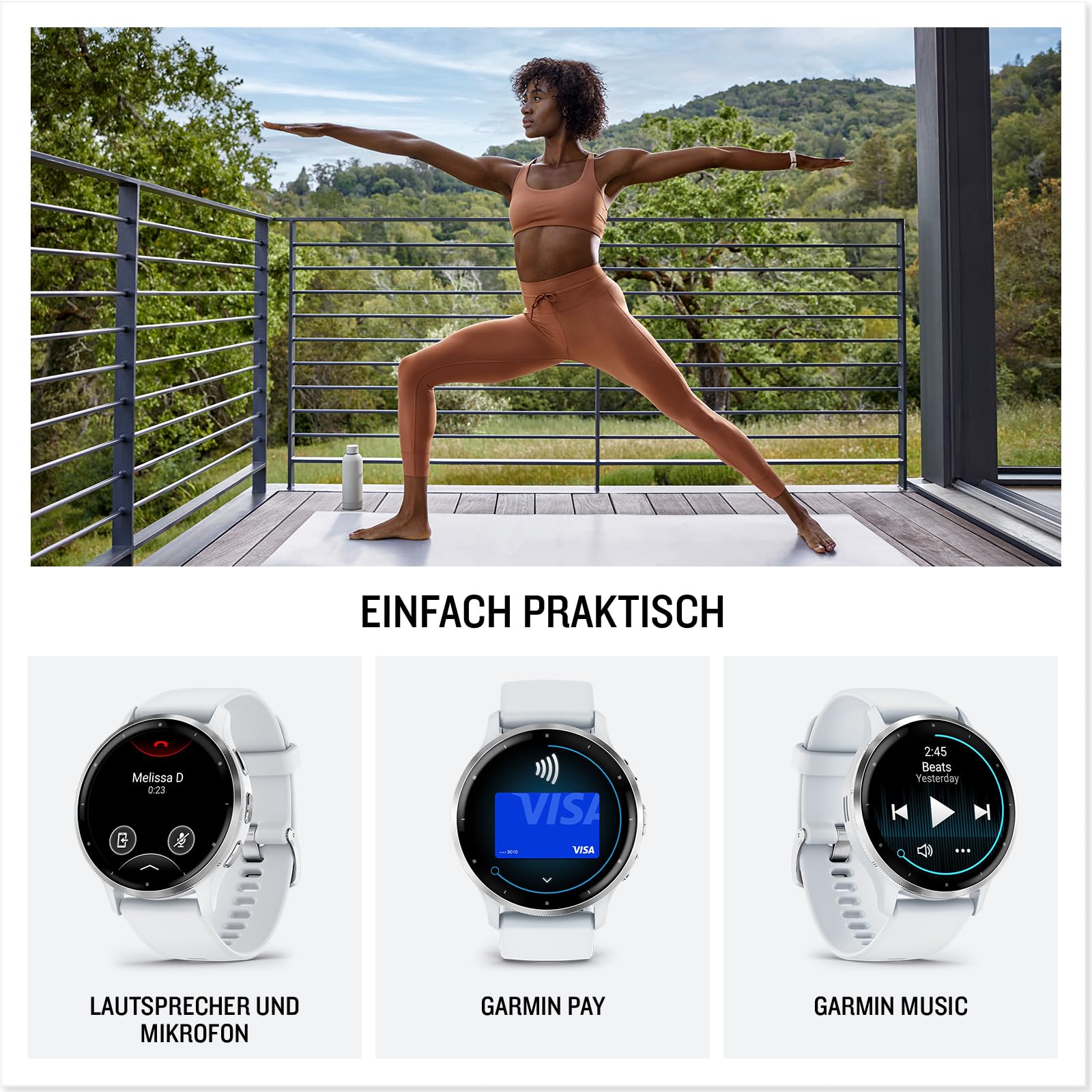 Garmin Venu 3 45mm – Fitness-Smartwatch, 1,4" AMOLED-Touchdisplay, bis zu 14 Tage Akkulaufzeit, 30+ Sport-Apps, Bluetooth Telefonie und Sprachassistenz, Music, GarminPay, Rollstuhlmodus Ansicht 4