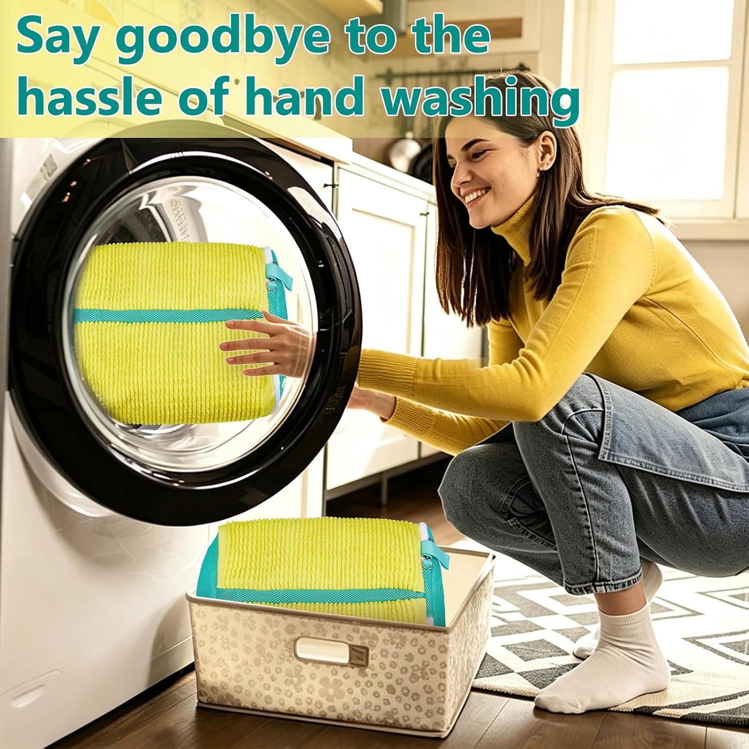 2 PCS Dual Compartment Shoe Washing Machine Bag for Washer & Dryer