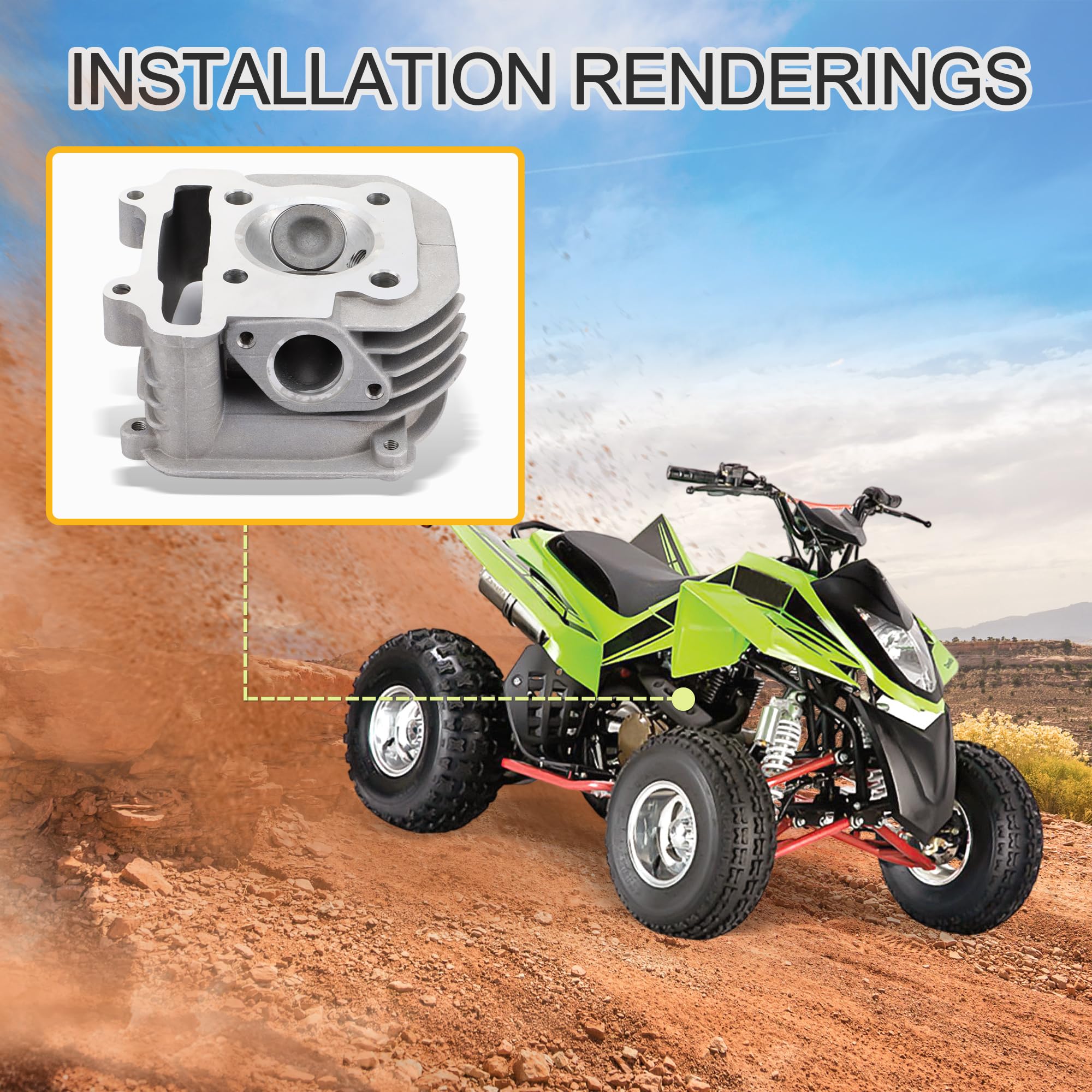 GOOFIT Cabeza de Rueda Repuesto reemplazo para GY6 150 CC ATV Go Kart Motocicleta y Scooter